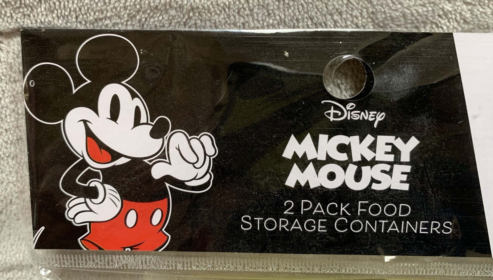 NEW Disney Mickey Mouse 2pk Stackable Plastic Food Storage Containers w/Snap Lid