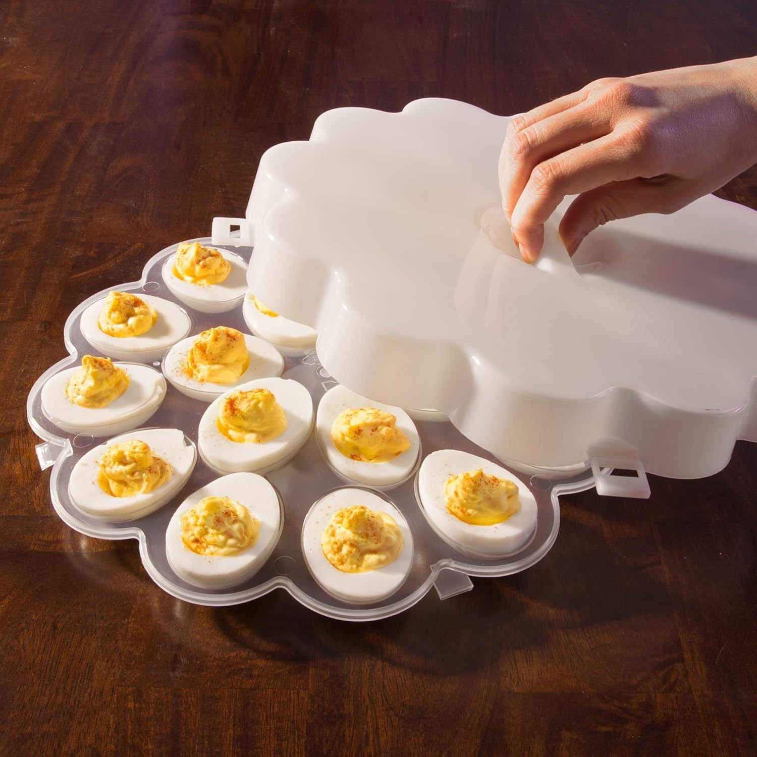 Deviled Egg Container Food Storage Hold 18 Eggs Buffet Party Organizer