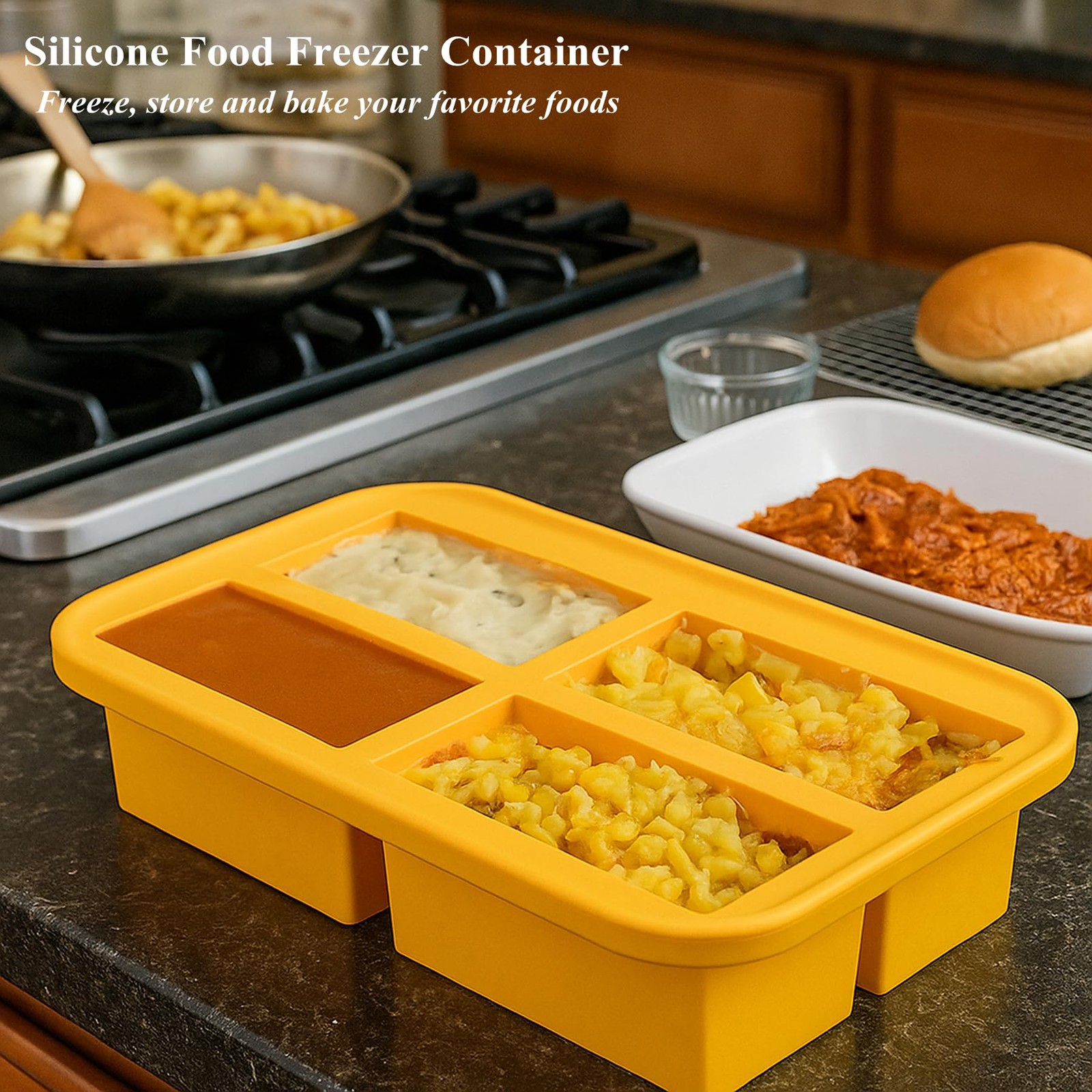 1-Cup Silicone Freezing Trays with Lid,2 Pack,Easy-Release Silicone Freezer M…