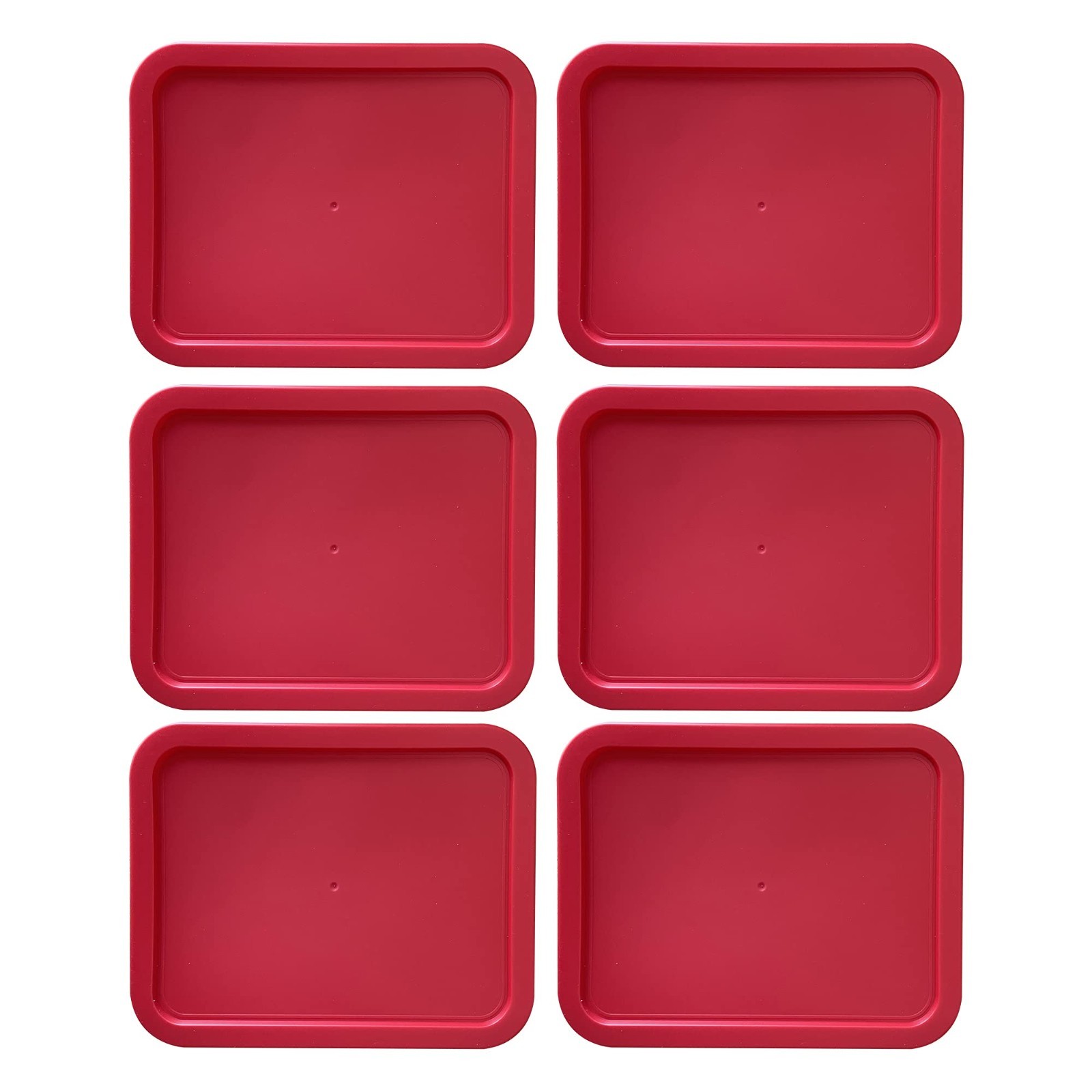 Replacement Lids for Pyrex 7210-PC Cover 3-Cup Rectangle Red 5.75×7.75″ 6-Pack