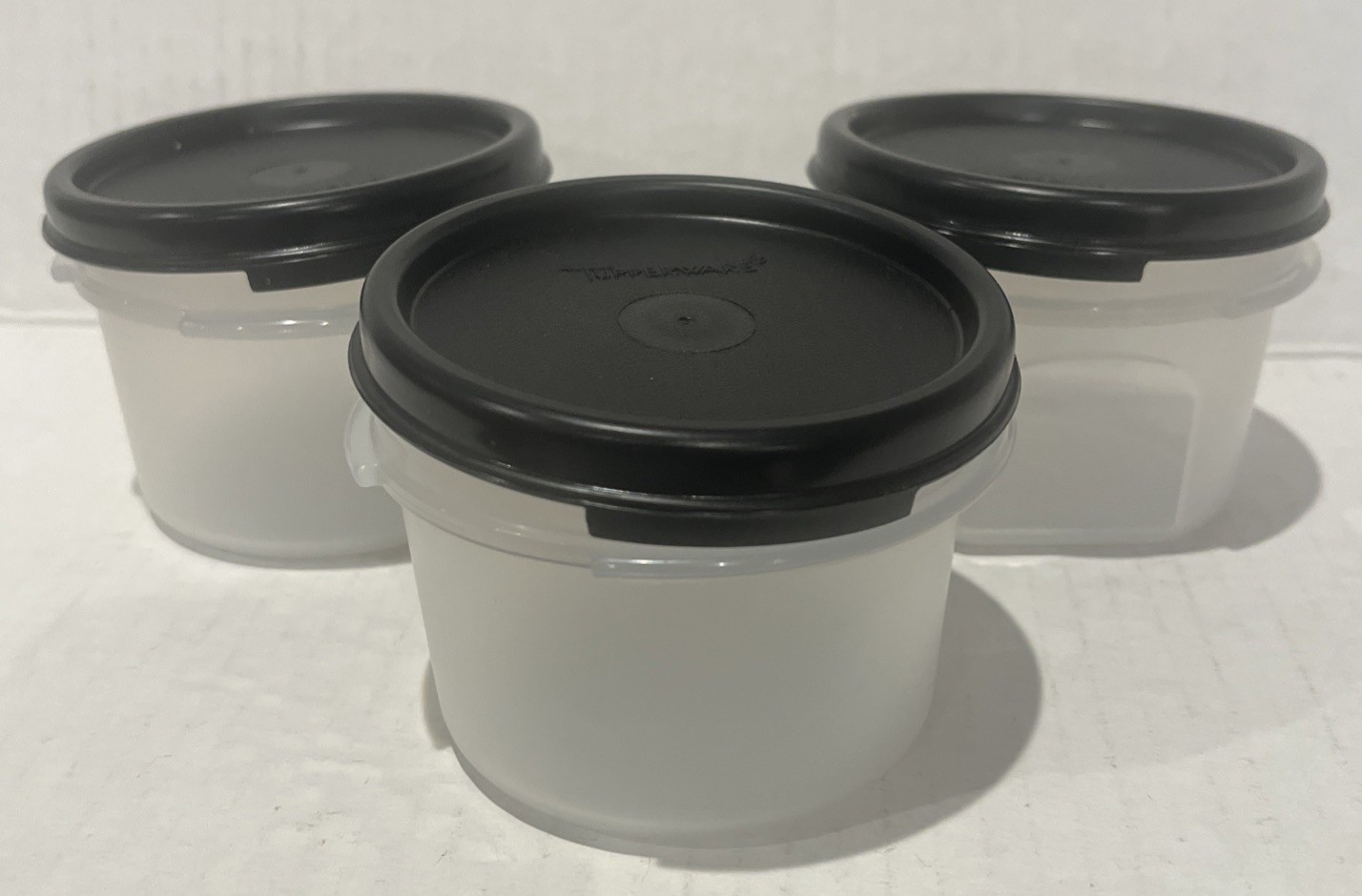 Tupperware Modular Mates Round #1 Set 3x 200ml New Black Seal