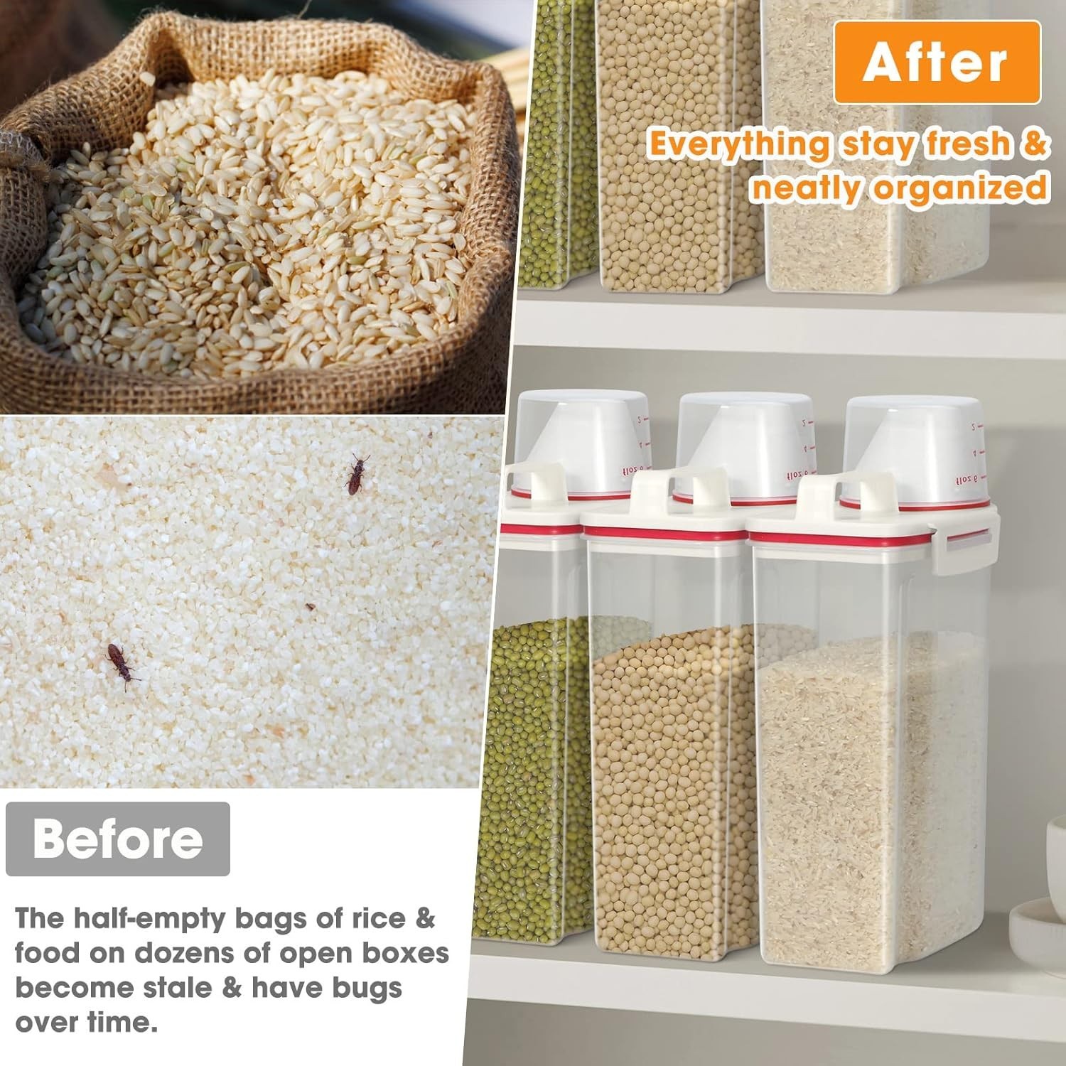 Portable Food Storage Container with Pouring Spout