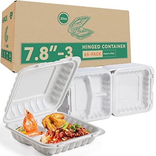 Food Containers Mineral Filled PP Plastic – 7.8 Inch 30oz 65 Pack BPA Free 3 …