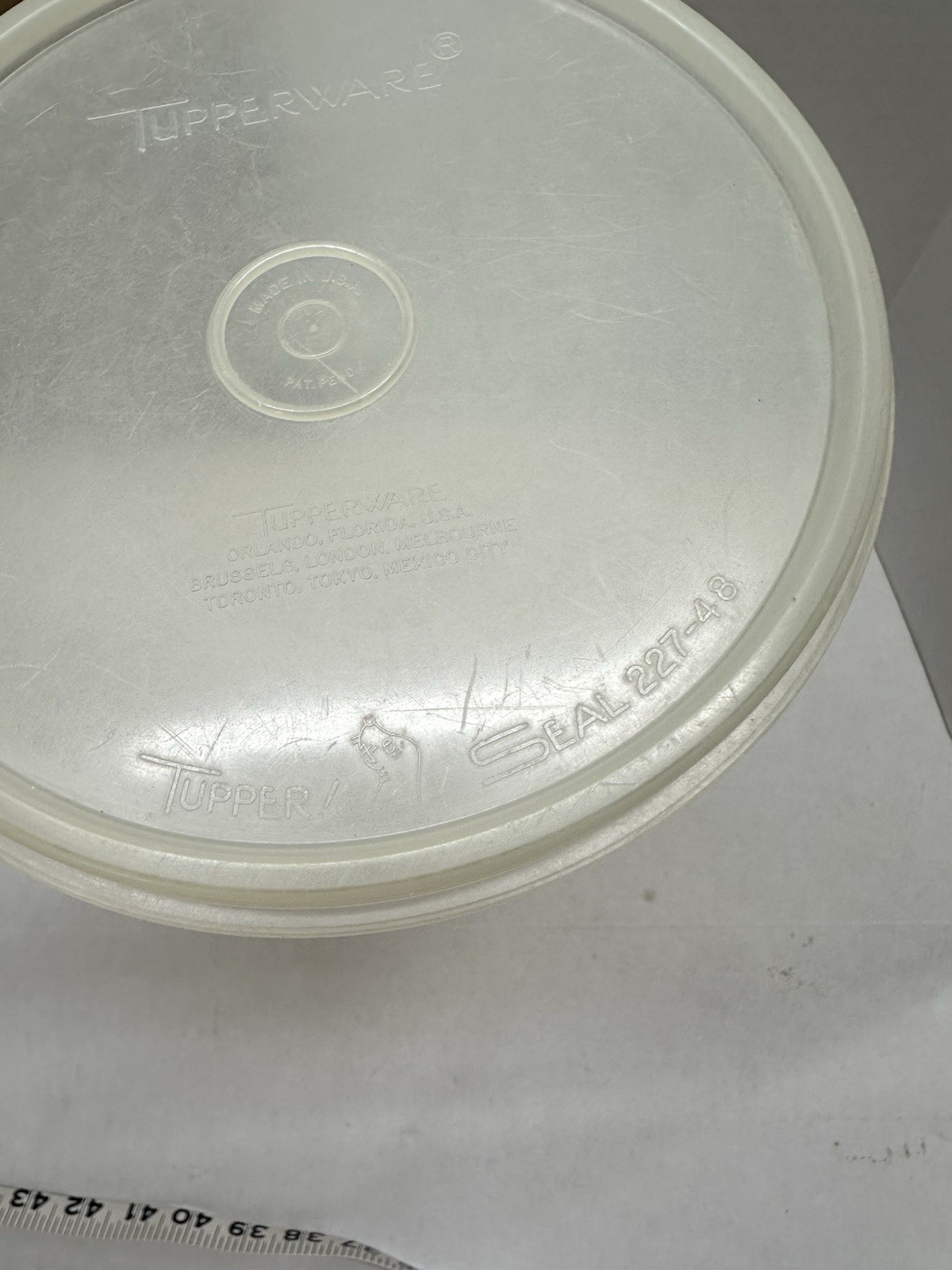 Vintage Tupperware #227-48 Sheer Replacement Tupper Seal Lid