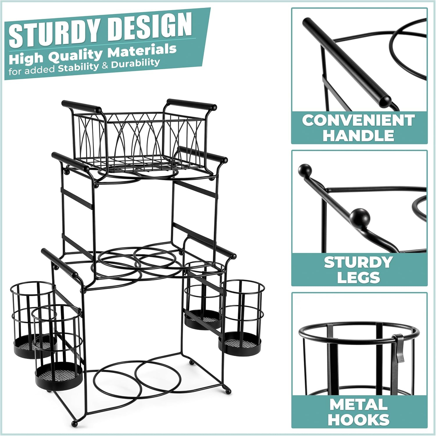 ® Buffet Caddy — 7-Piece Stackable Set Includes Plate, Napkin, and Silverware Ho