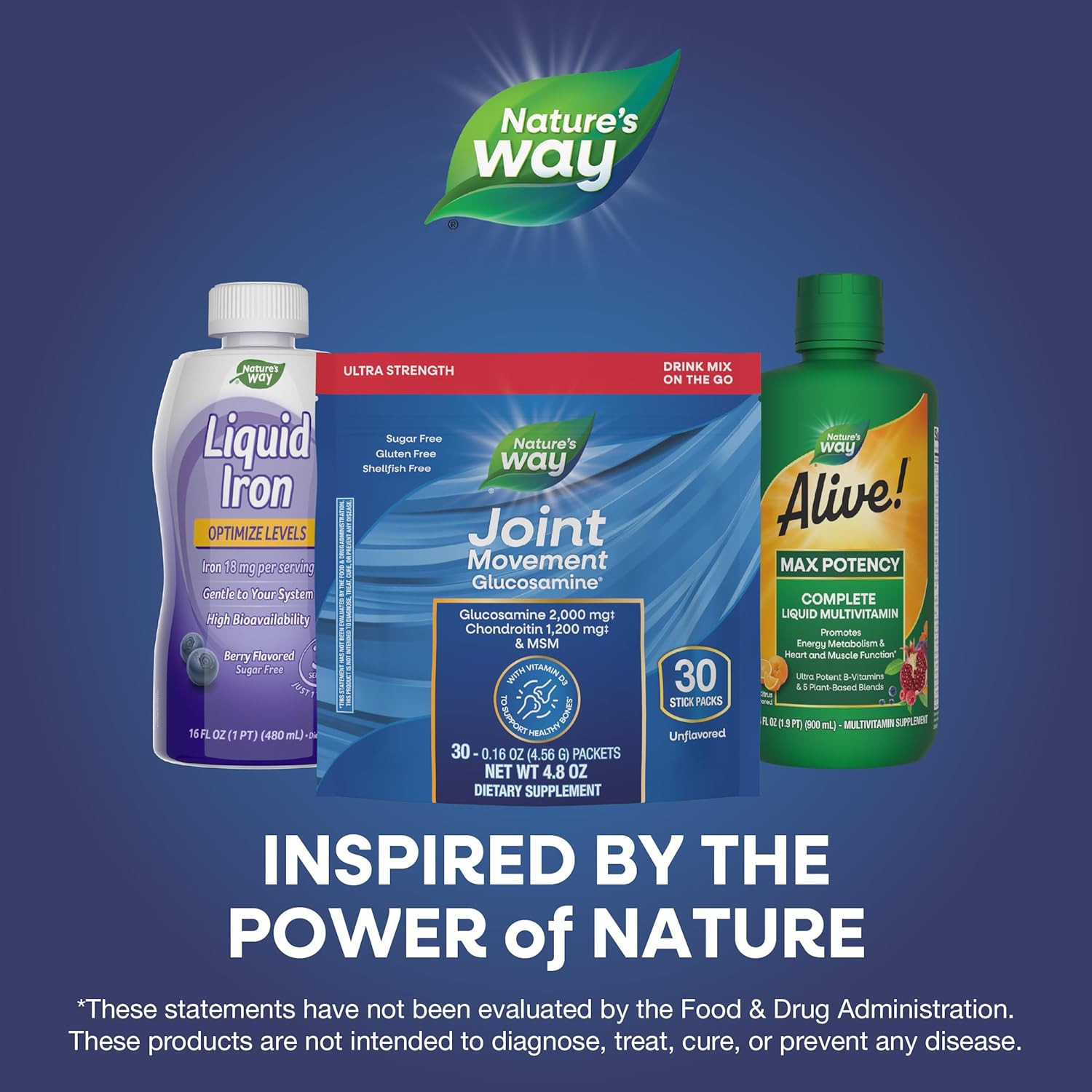Nature’s Way Joint Movement Glucosamine Drink Mix, Ultra Strength 30 Stick Packs