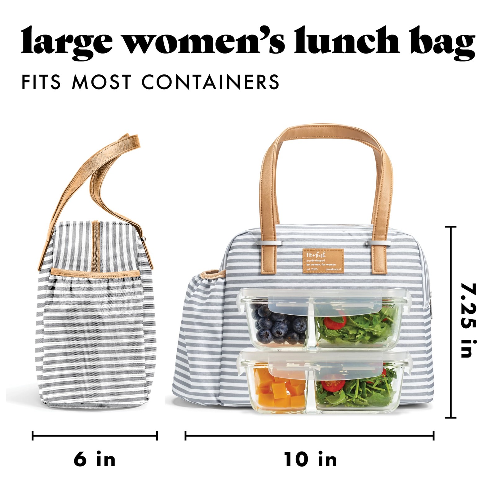 Fit & Fresh Insulated Leakproof & Stain-Resistant Large Lunch Box For Women With