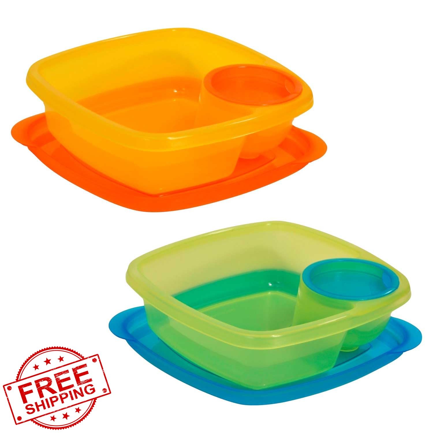 COMPAC HOME Take A Dip Food Container Set 2 Pack Compartments