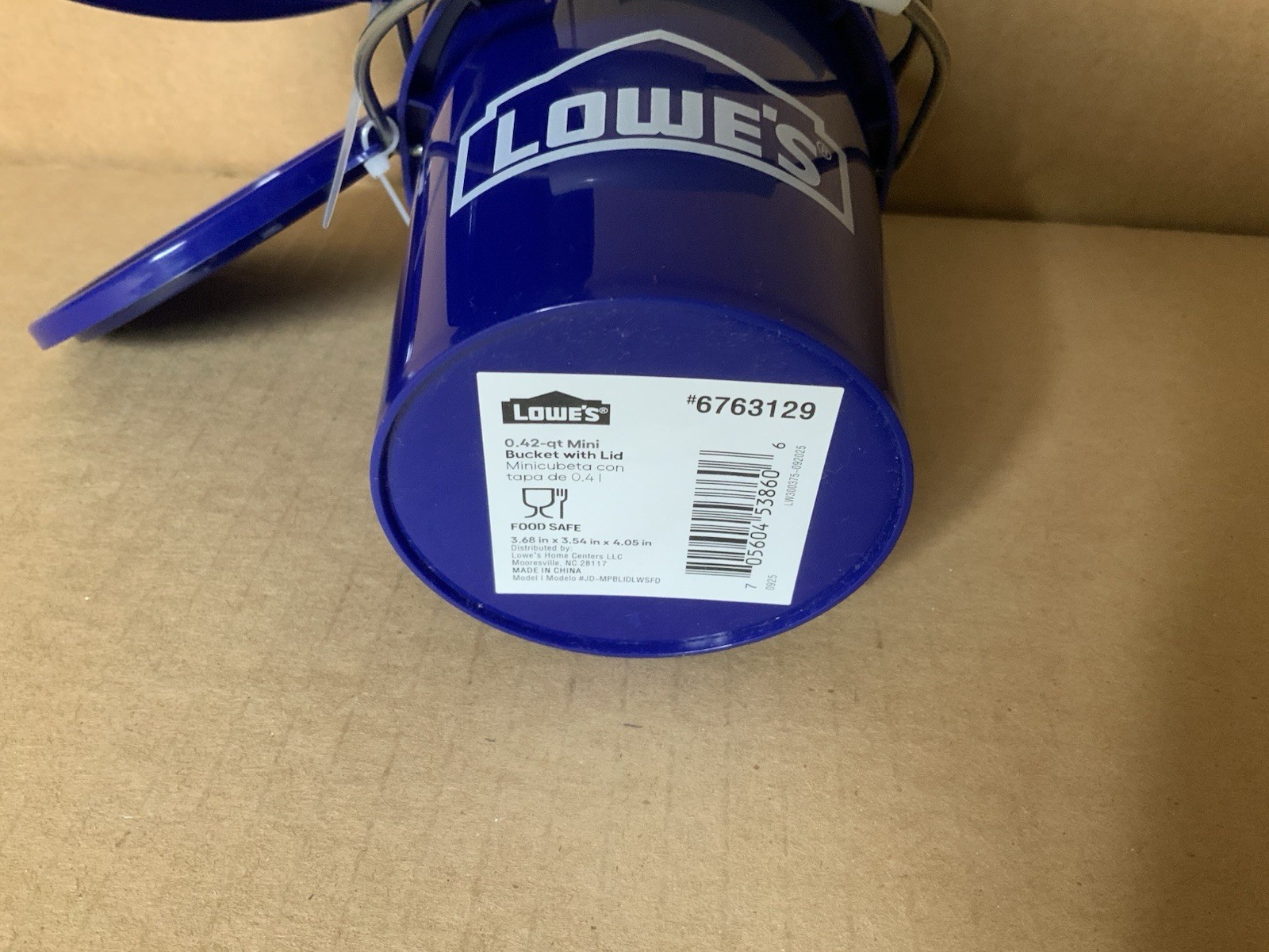 Lot Of 3 Lowe’s 0.42 Qt Mini Bucket with Lid-Blue- #6763129 Food Safe