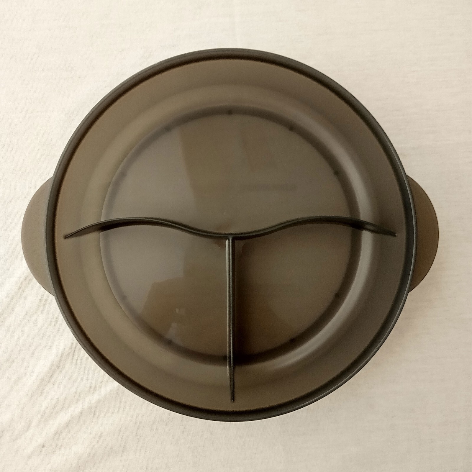 Tupperware CrystalWave Microwave Round Dish Sheer Black Lunch Dinner RARE NEW