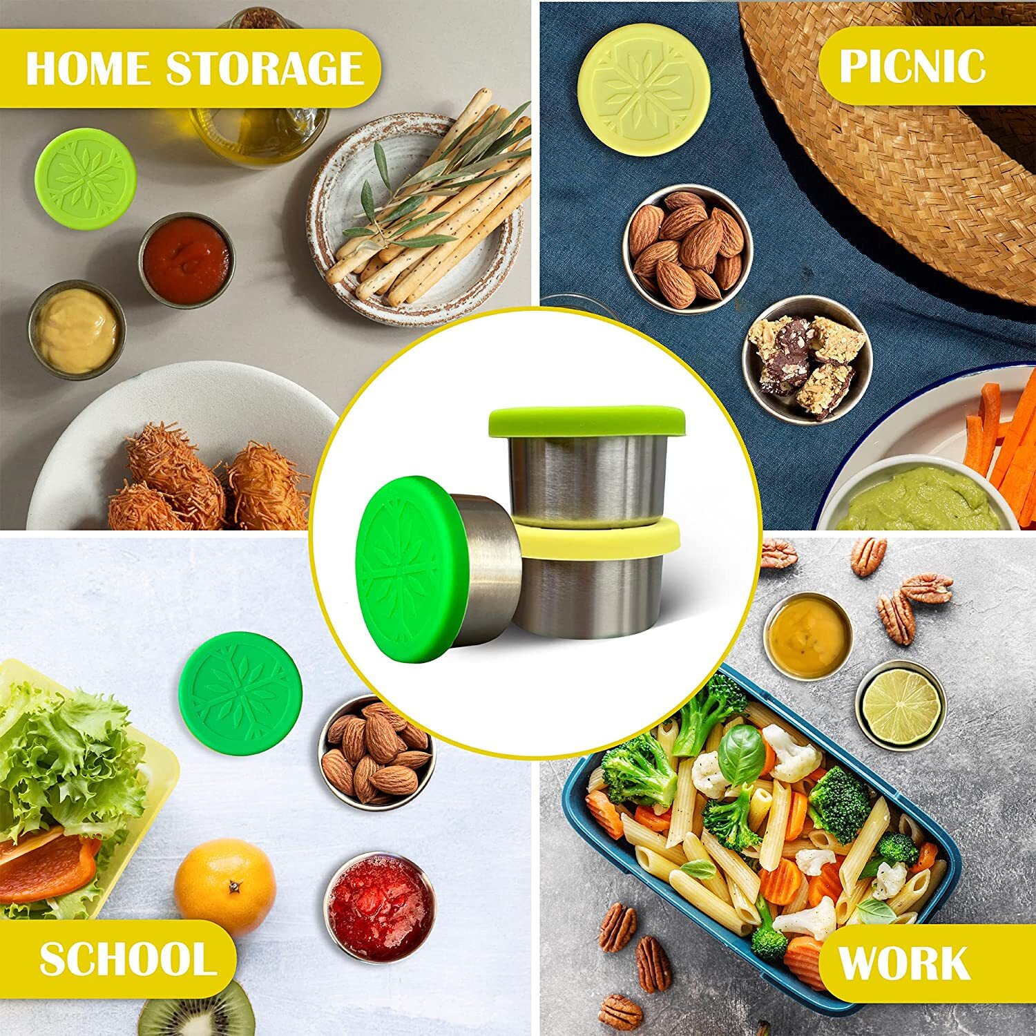 Small Salad Dressing Containers with Lids 3 x 1.7oz Leakproof Dip Containers B5