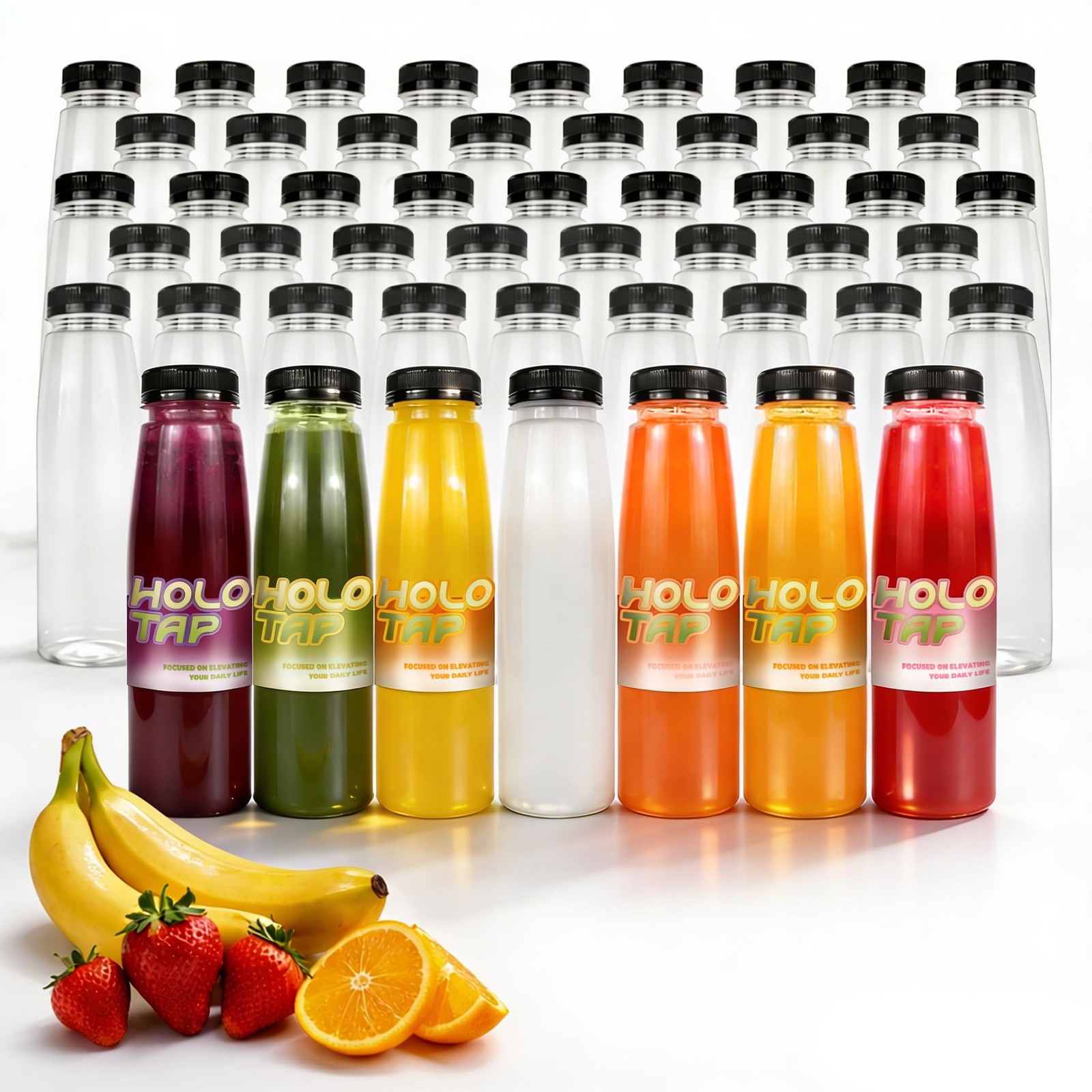 30 Pack Empty PET Plastic Juice Bottles 14 OZ Clear Disposable Bulk Drink Bot…