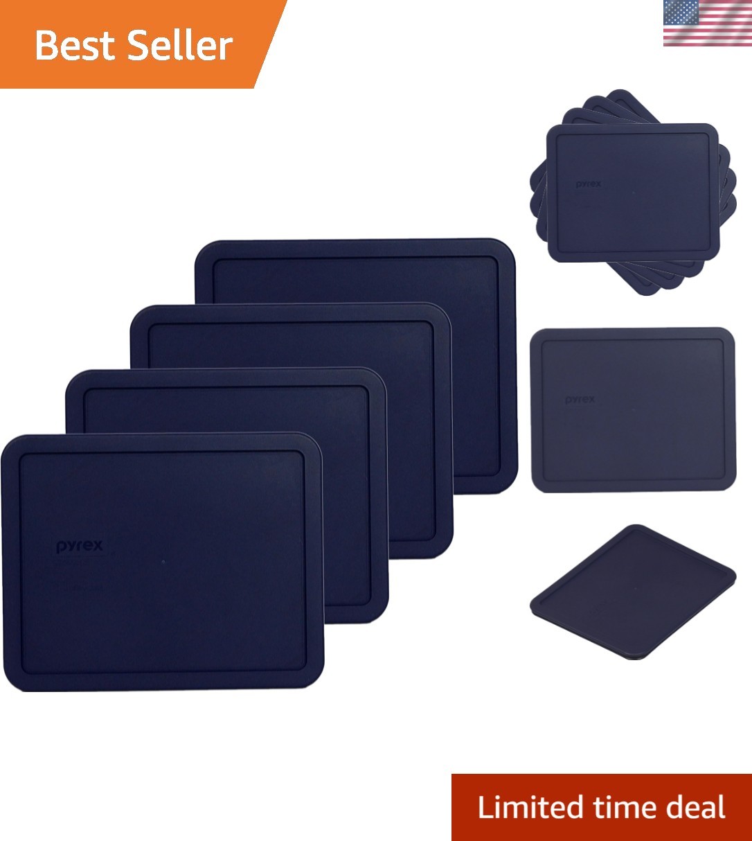 Versatile 4-Pack Blue Replacement Lids for 11-Cup Glass Storage – Microwave Safe