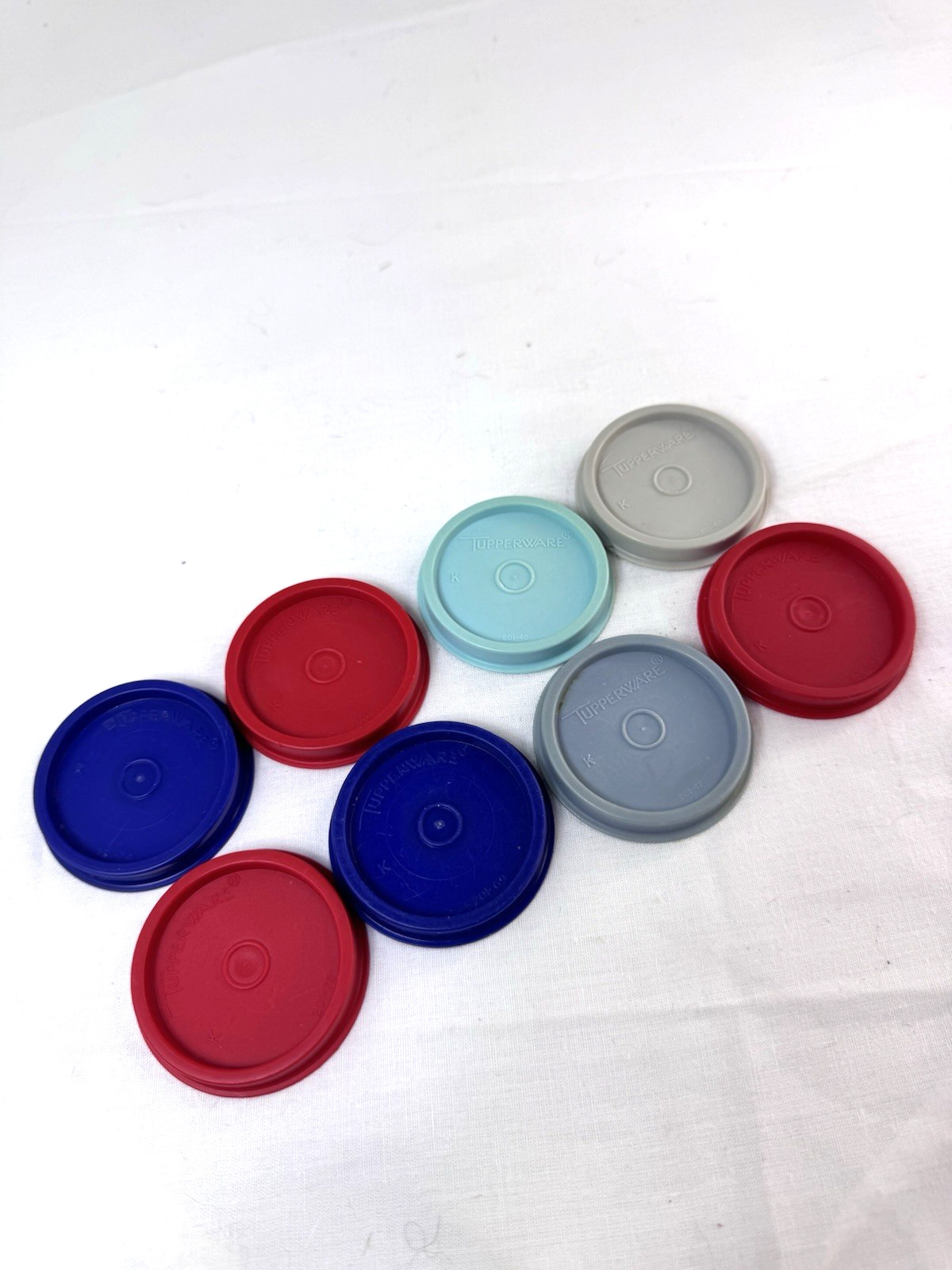 VTG Tupperware Replacement Lids #201 Lot of 8 For Midget Container #101 -2″ FrSh