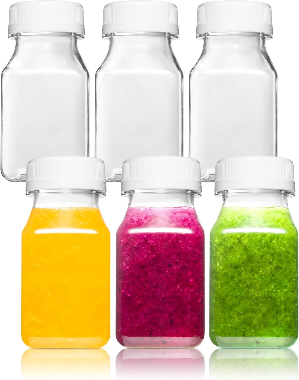 4oz Small Plastic Bottles Black Caps Liquids Ginger Shot Lids Wellness