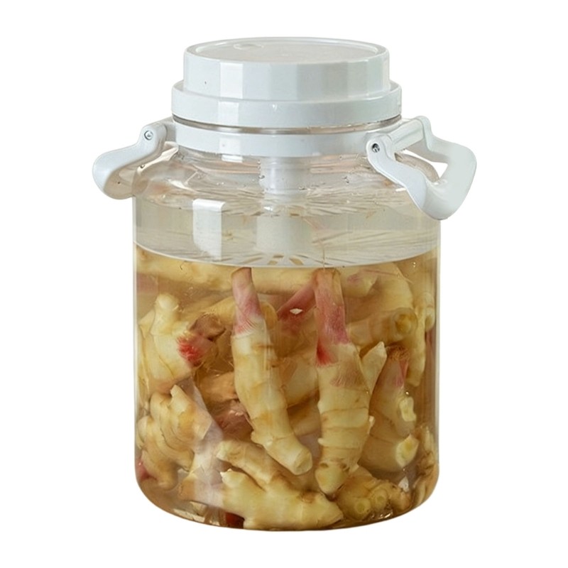 Transparent Pickle Jar With Detachable Press And Handle Fermentation Container