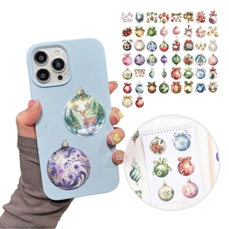 50 Christmas Decorative Transfers PET Substance Clear Background Gift Packaging
