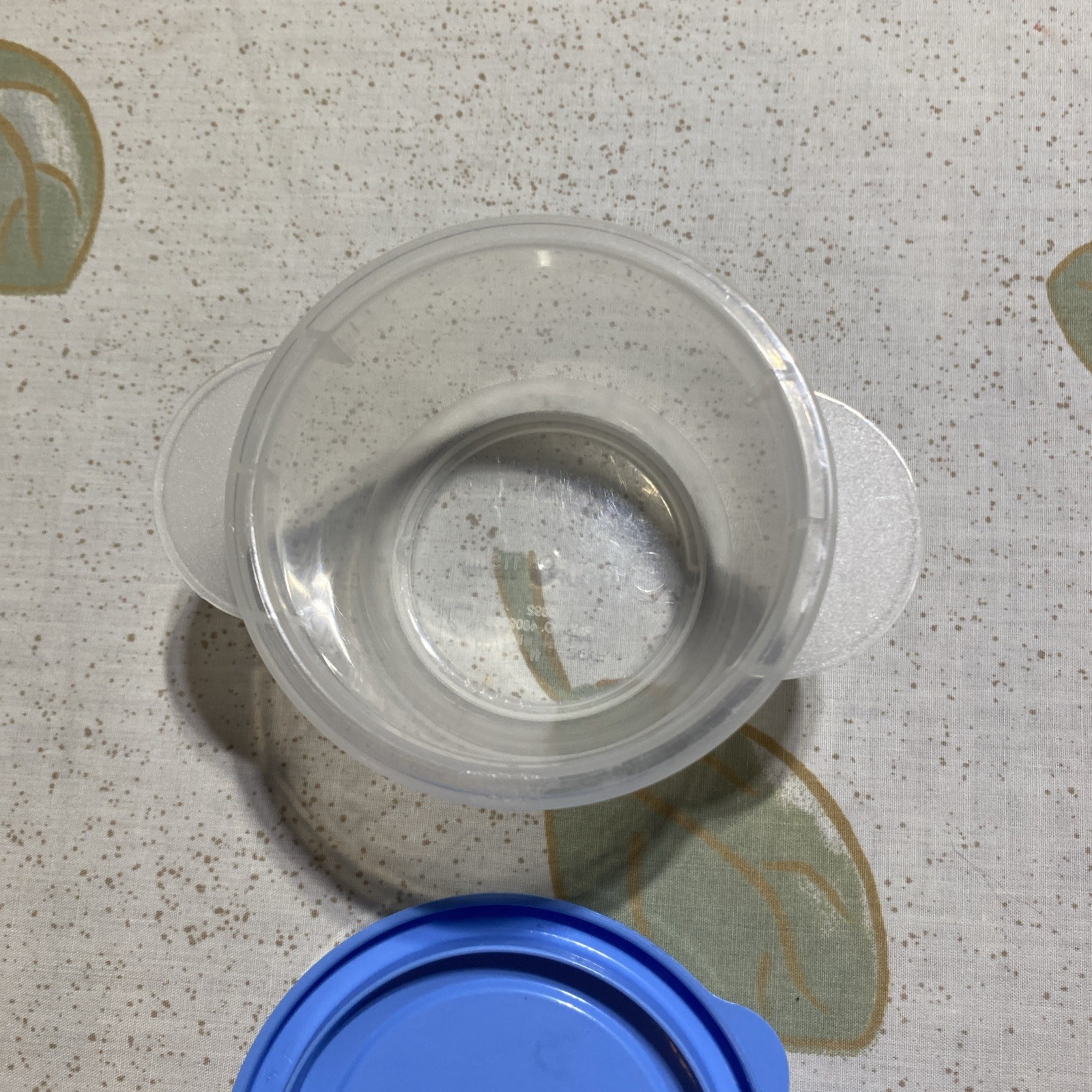 Vintage Anchor Hocking 1/2 Cup Plastic Food & Craft Storage Blue Circle