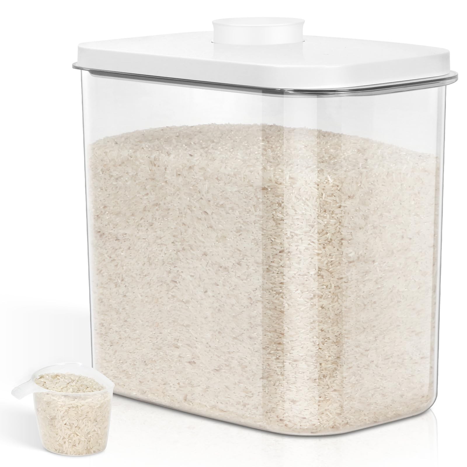 TBMax Large Rice Container 25 Lbs with EasyCarrying Handles 12.7 Qt Flour Sto…