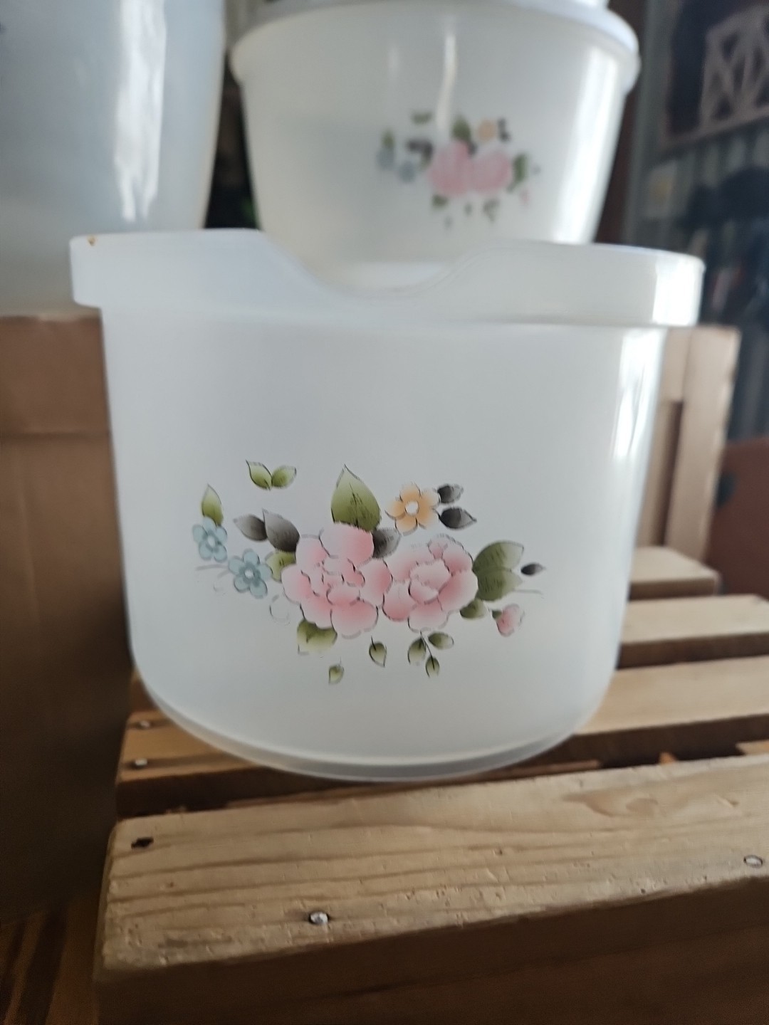 Pfaltzgraff Tea Rose Vintage Freezette II Plastic Container Set EUC – RARE ITEM!