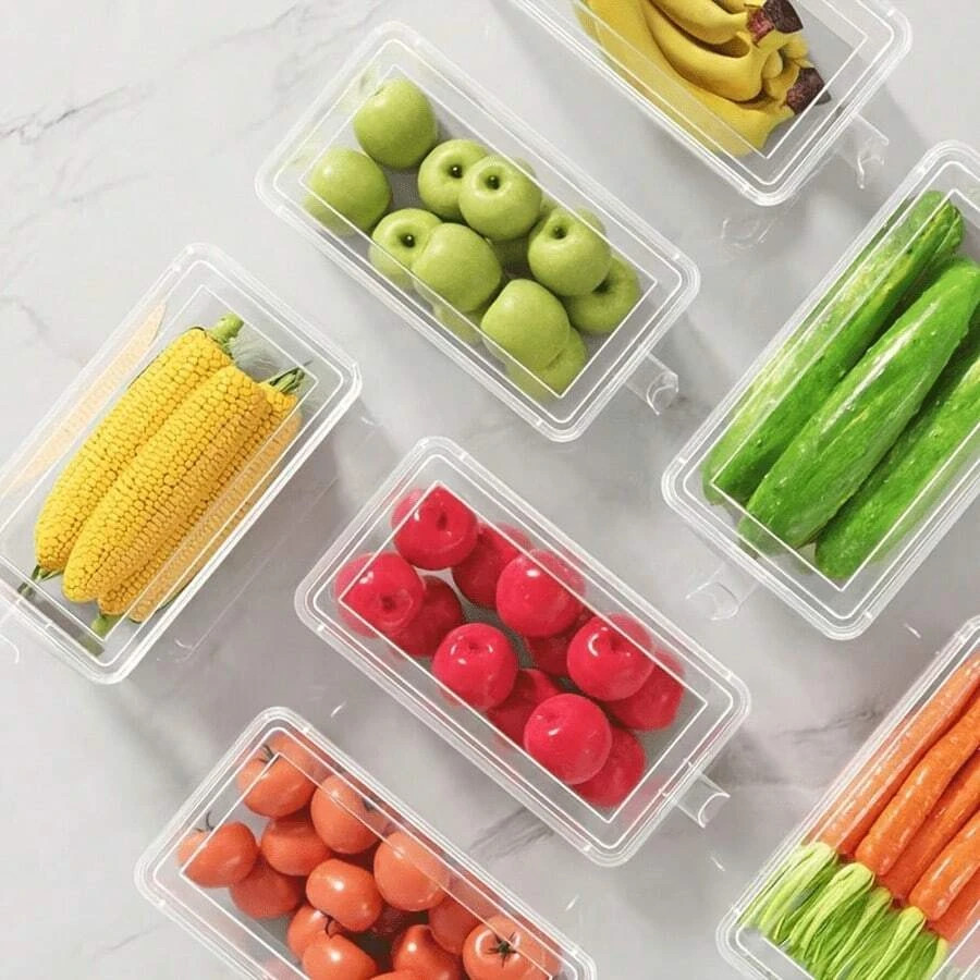 Refrigerator Storage Boxes with Handles, Food Organizer (3-Piece Set)