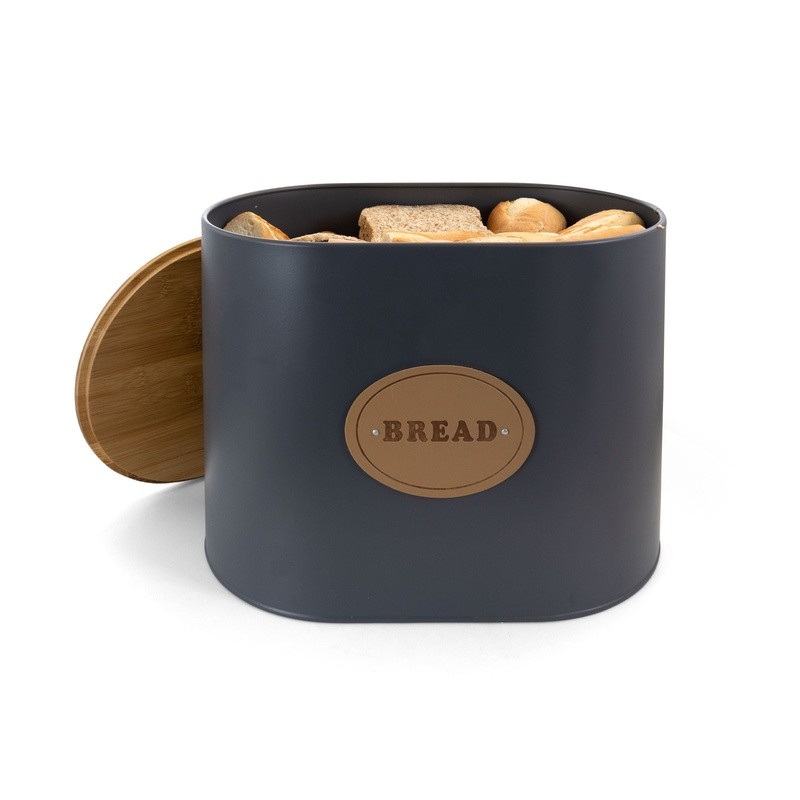 5 Piece Kitchen Food Storage Canister Set Metal Containers Bamboo Lids New