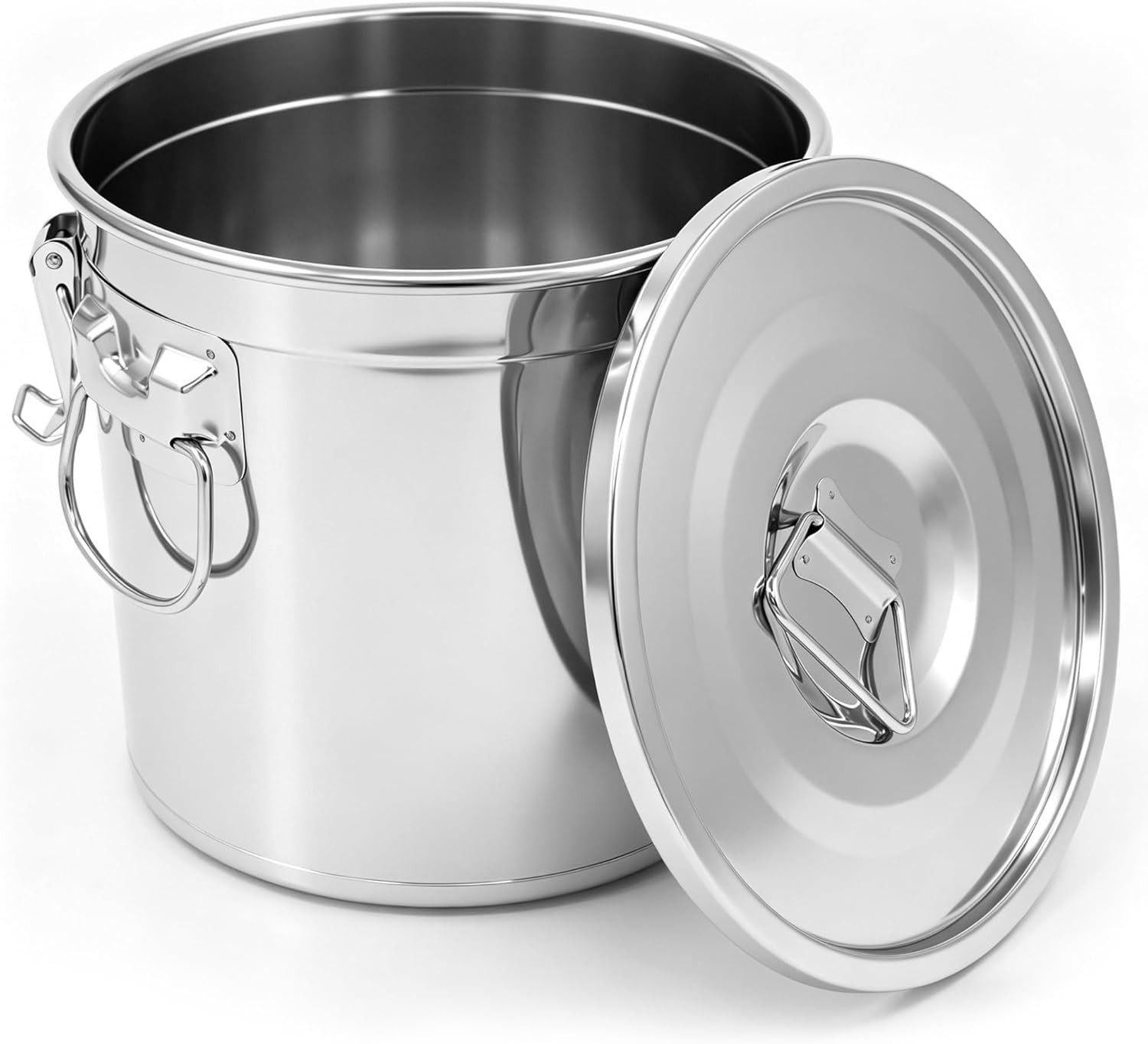 304 Stainless Steel Airtight Food Storage Container with Locking Lid & Clips 5.5
