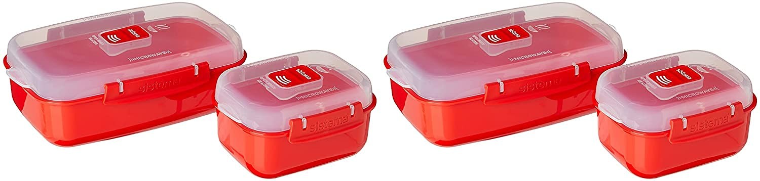 Sistema Microwave Food Storage Containers with Steam Release Vent, Dishwasher Sa