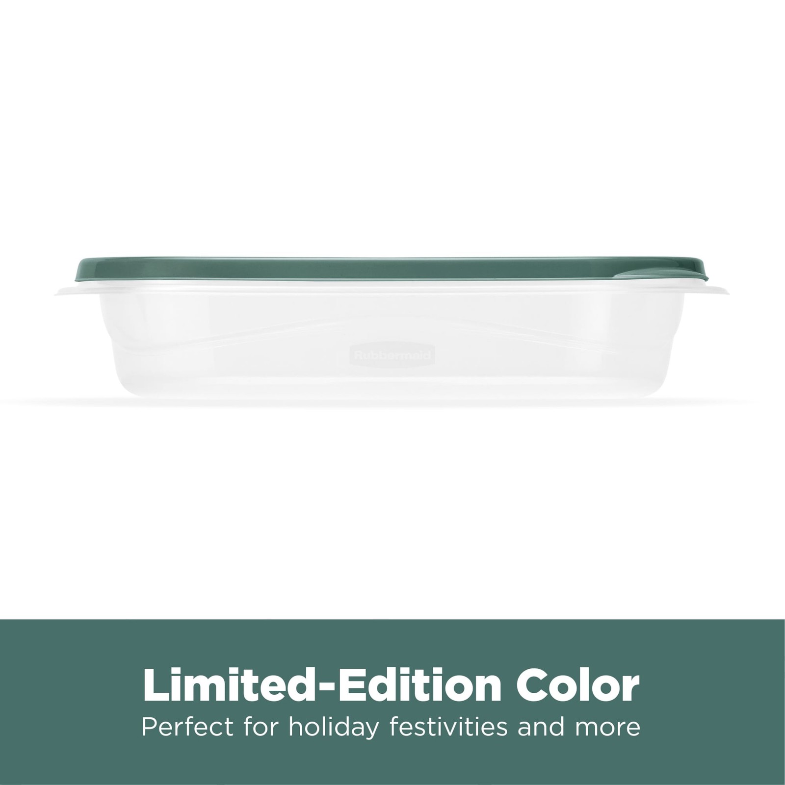 Rubbermaid Clear Food Storage Container with Lid, 4 Cup, Green, Pack of 3