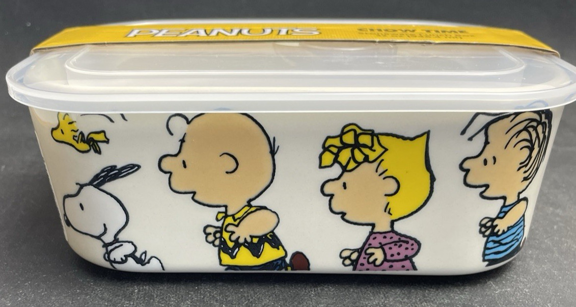 Snoopy & Peanuts Gang Container VENTED GIBSON Oven Safe 32 oz. 7″ x 5″ NEW