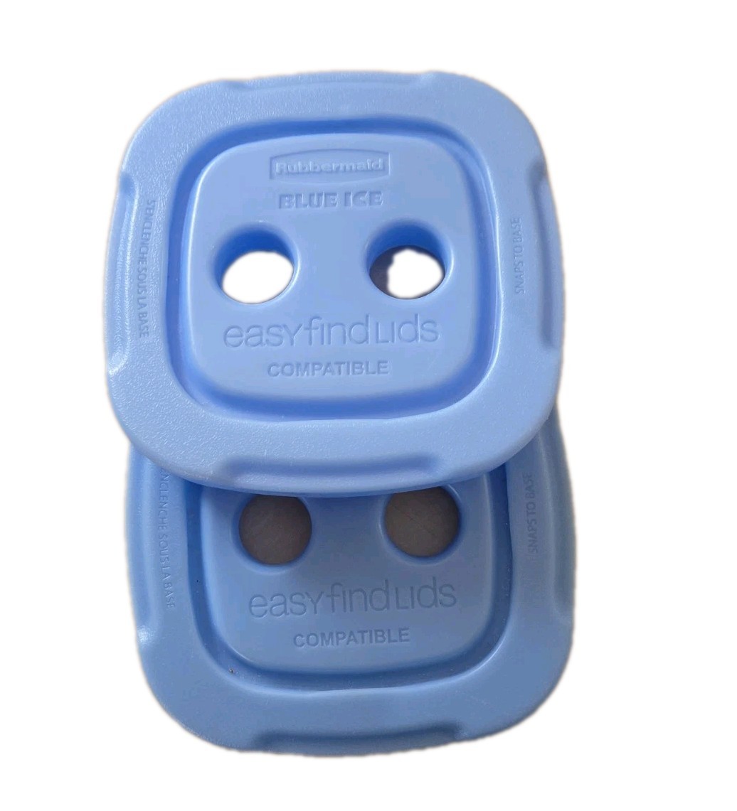Rubbermaid Blue Ice Pack Easy Find Lids Compatible 1K43 Set Of 2