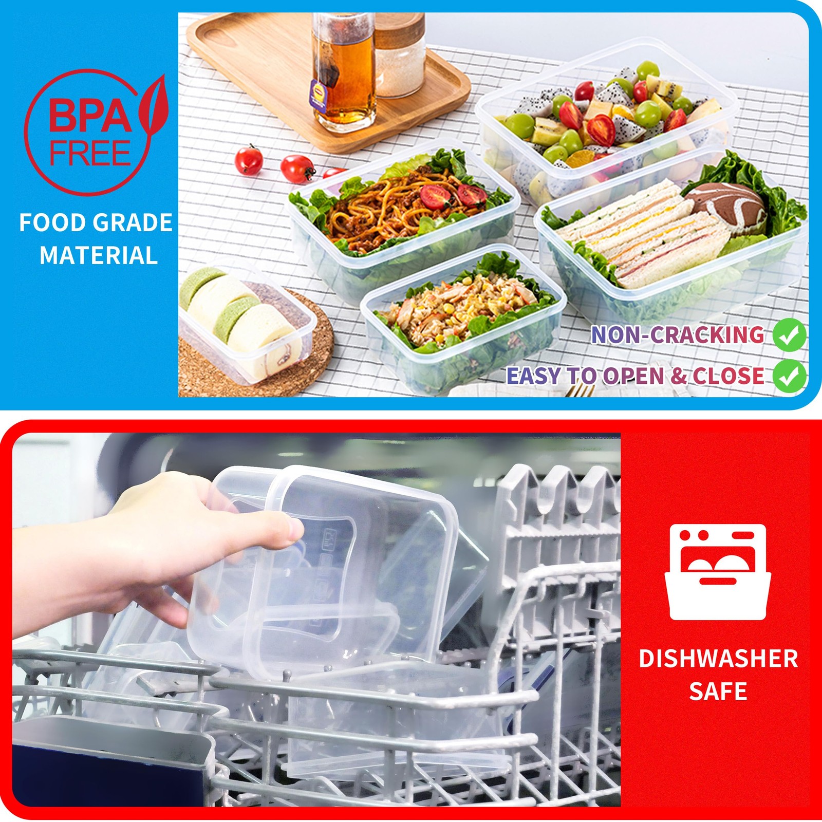 52-Piece Large Food Storage Containers with Lids Airtight, Health Material 85oz