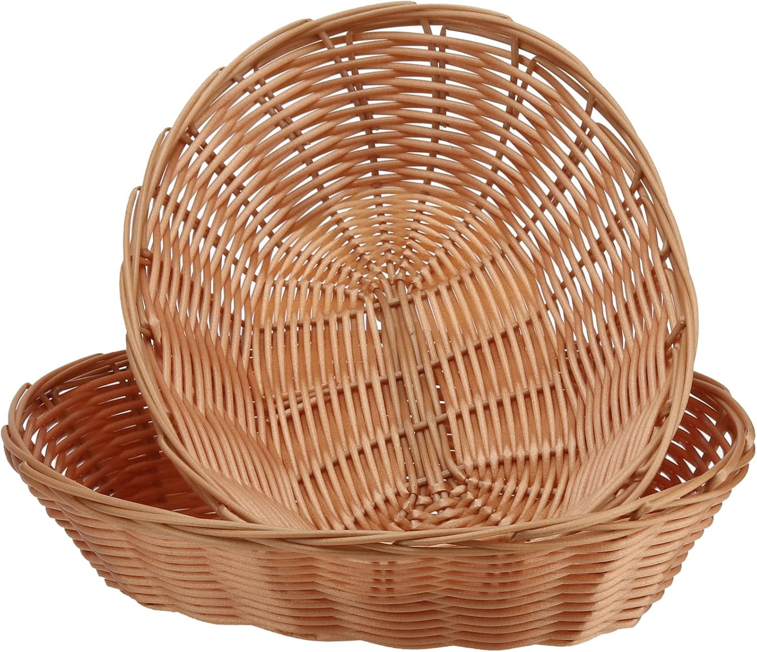 20 Pack 9 x 6 x 2.6 Inch Oval Woven Bread Basket Bulk, Small Fruits Gifts Basket