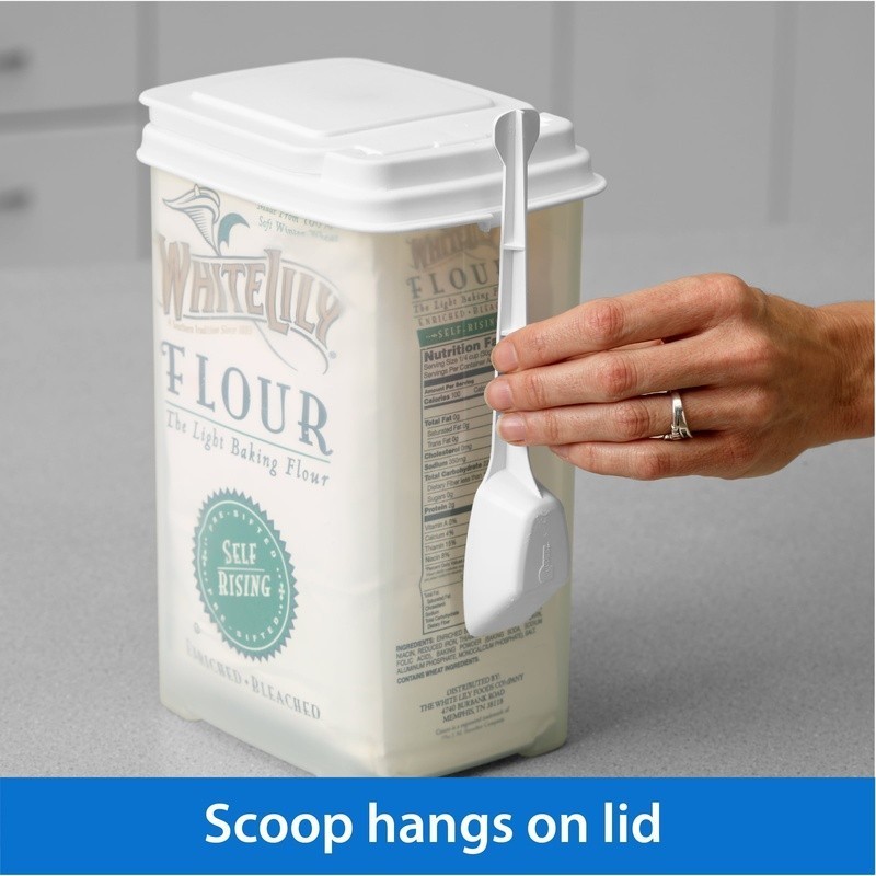 Plastic Flour Containers Set of 2 W/ Scoop Pantry Storage Dry Food Storage Jar