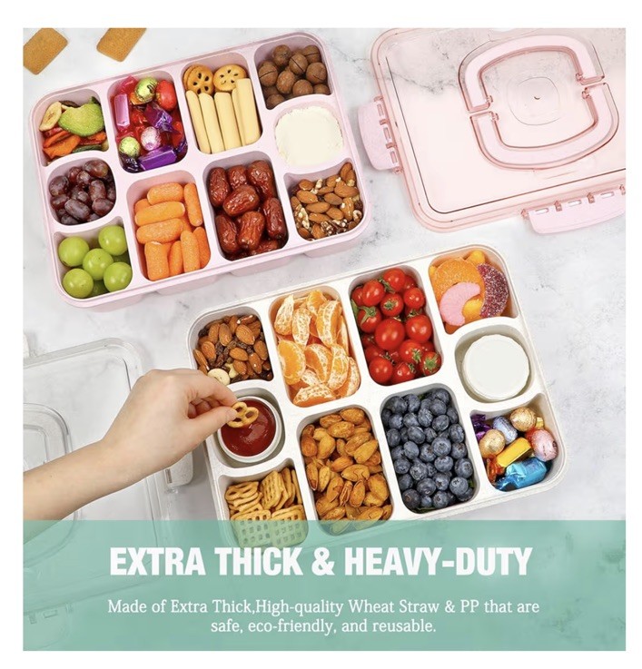 Caperci Snack Box Container with Leak-Resistant Lid & Locking Clips