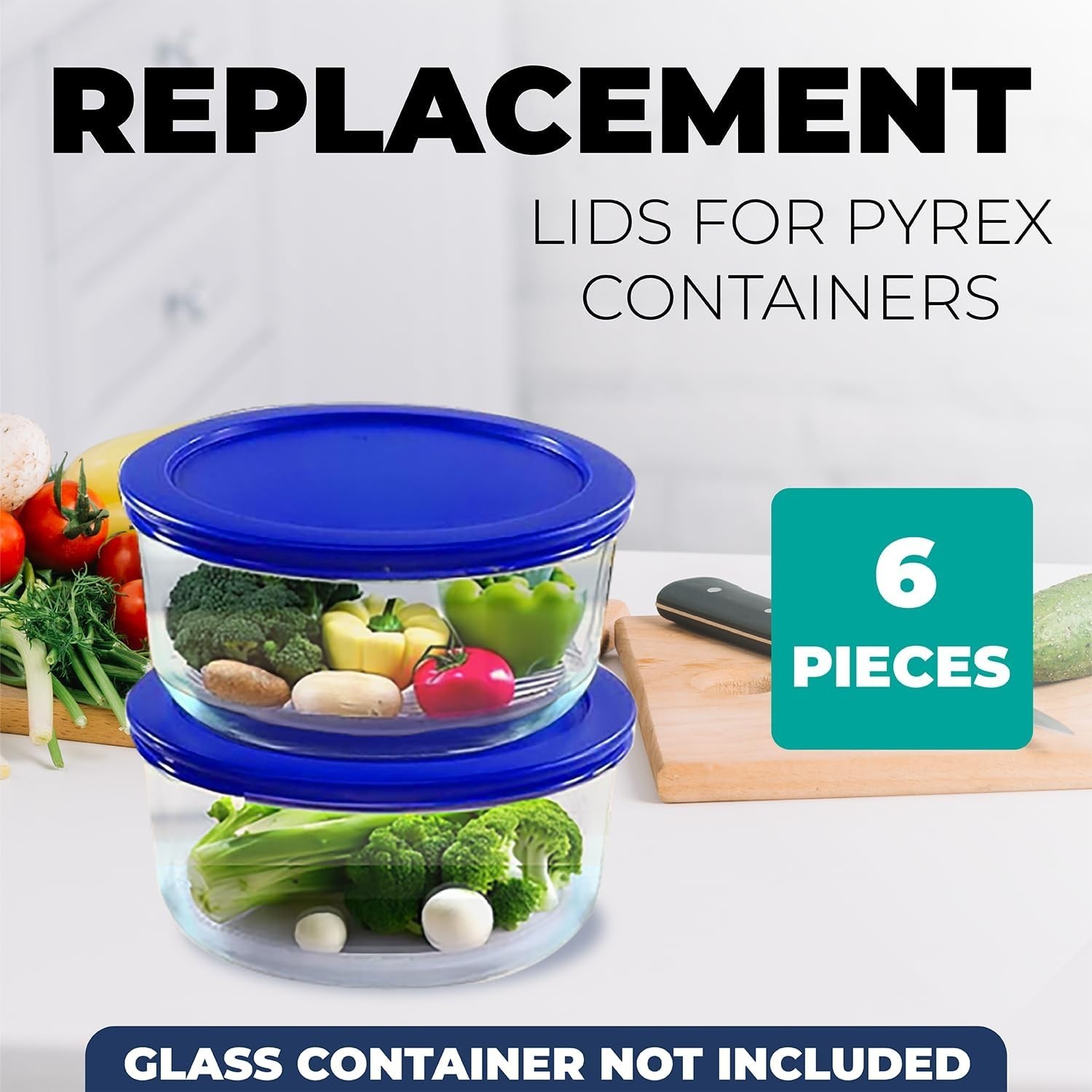Replacement Lids for Pyrex Containers Round Food Storage BPA-Free Leak Proof