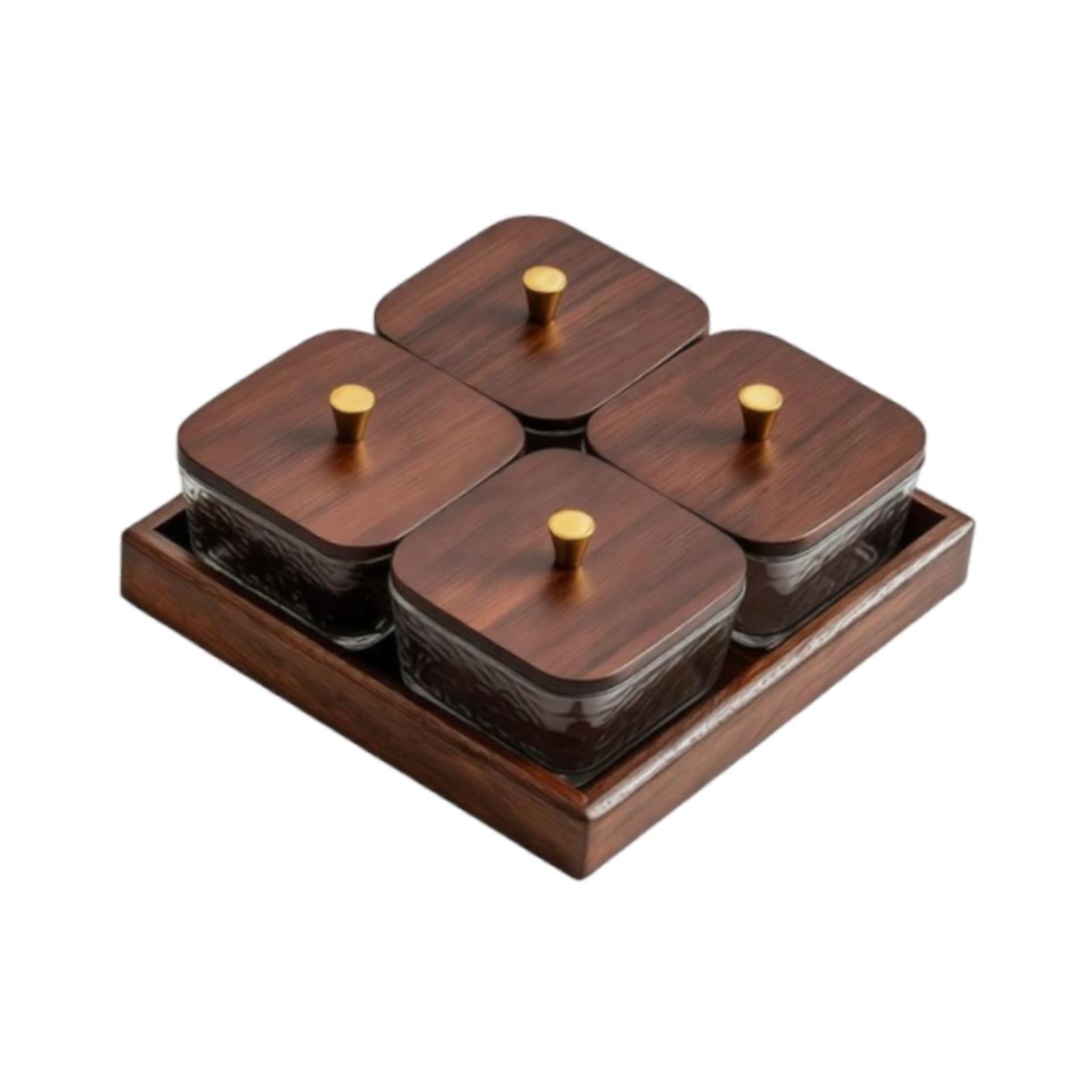 Divided Serving Tray Luxury Practical Sturdy Food Storage Box 4 Compartments