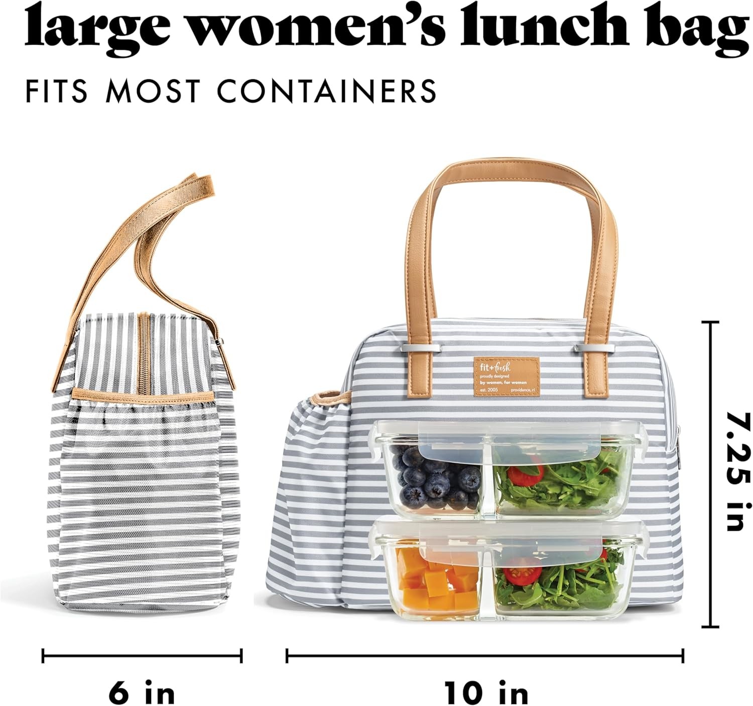 Fit & Fresh Insulated Leakproof & Stain-Resistant Large Lunch Box For Women With