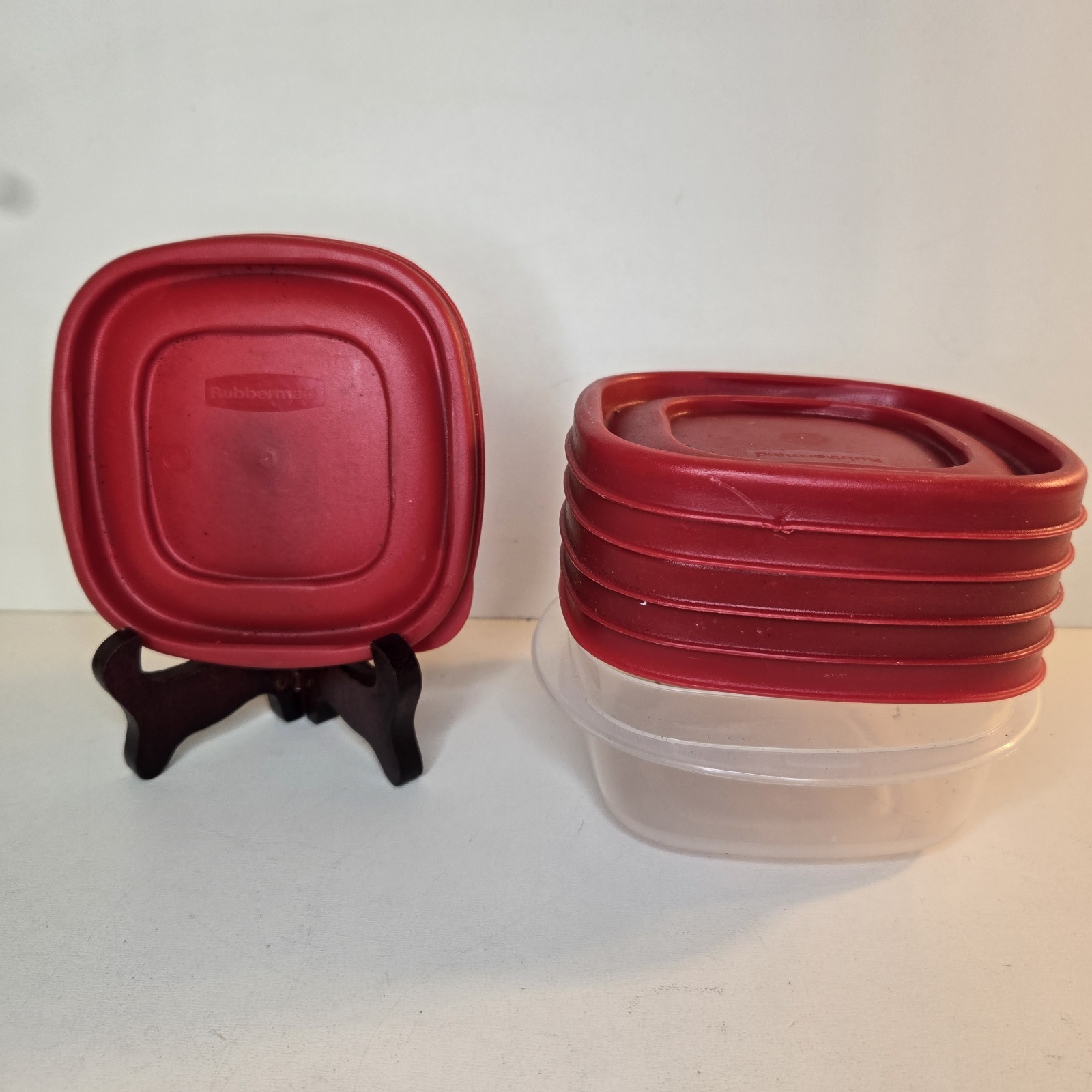 Lot Of 6 Rubbermaid Easy Find 4 1/2″ Replacement 7J58 Red Lid 1.25 Cup