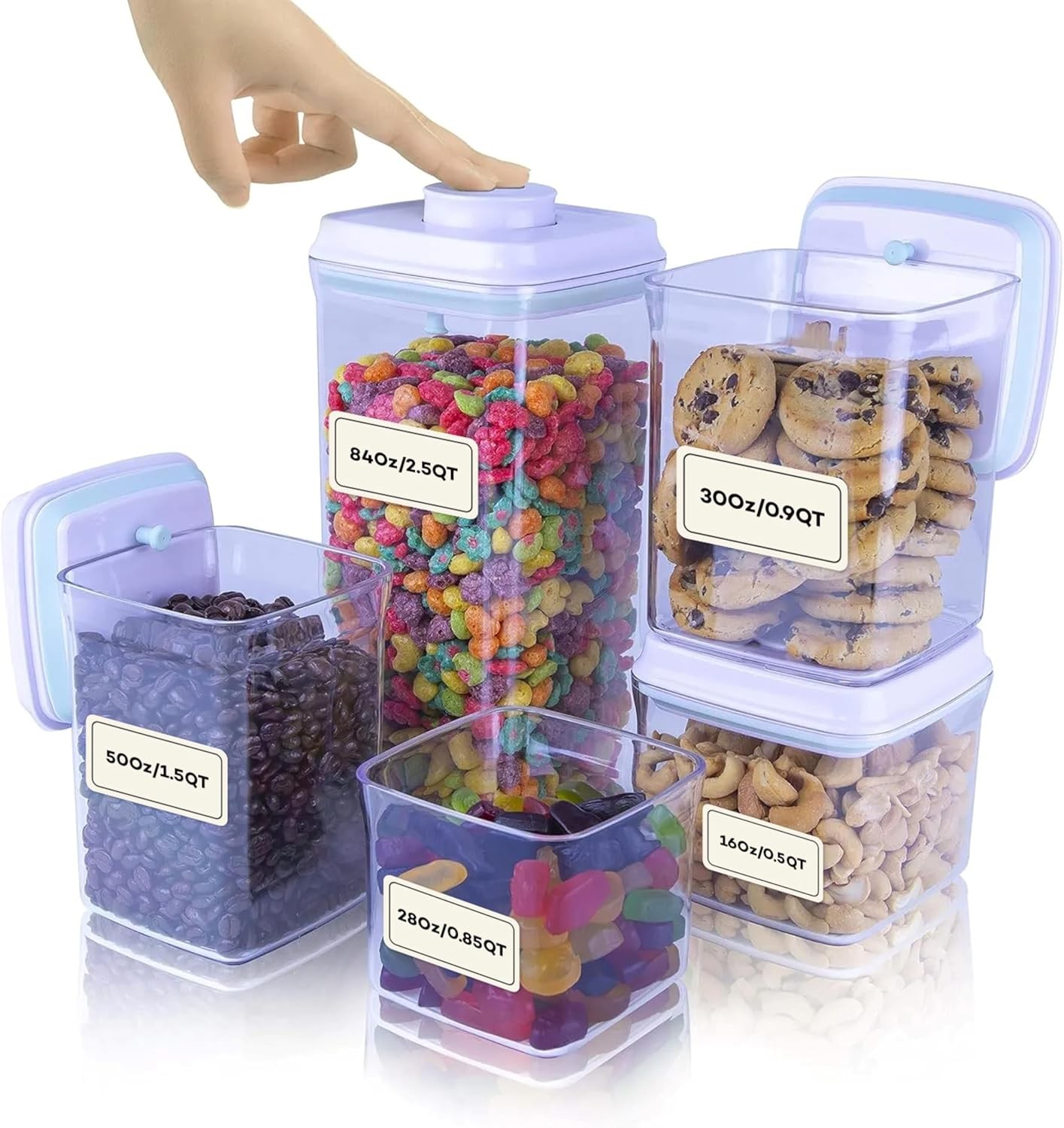 Bop Top Airtight Food Storage Containers W/ Lid 2 Cups / 16 oz Kitchen Canister