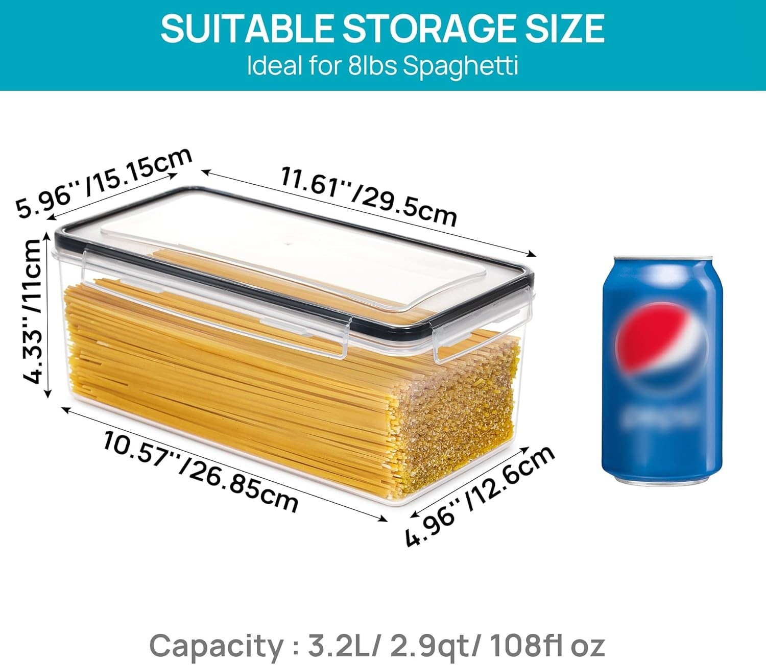 BPA-Free 8PCS Airtight Containers – Versatile 3.2L Storage for All Dry Foods