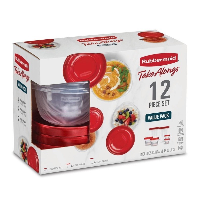 12 Piece Food Storage Containers Set BPA Free Stackable Microwave Freezer Safe