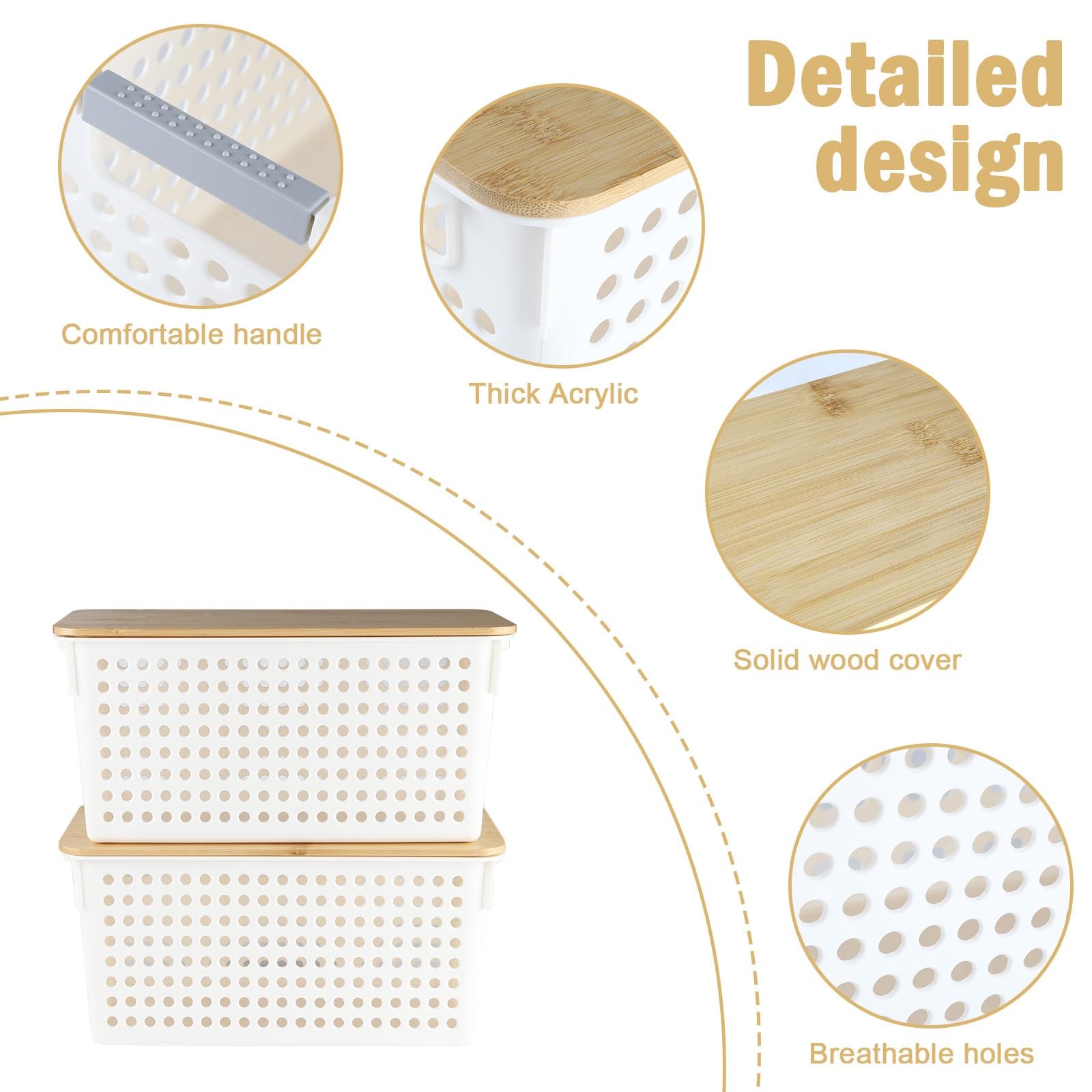 Xbopetda 2 Set Pantry Organizer and Storage, Plastic Potato 12″ x 5.7″ x 6.3″