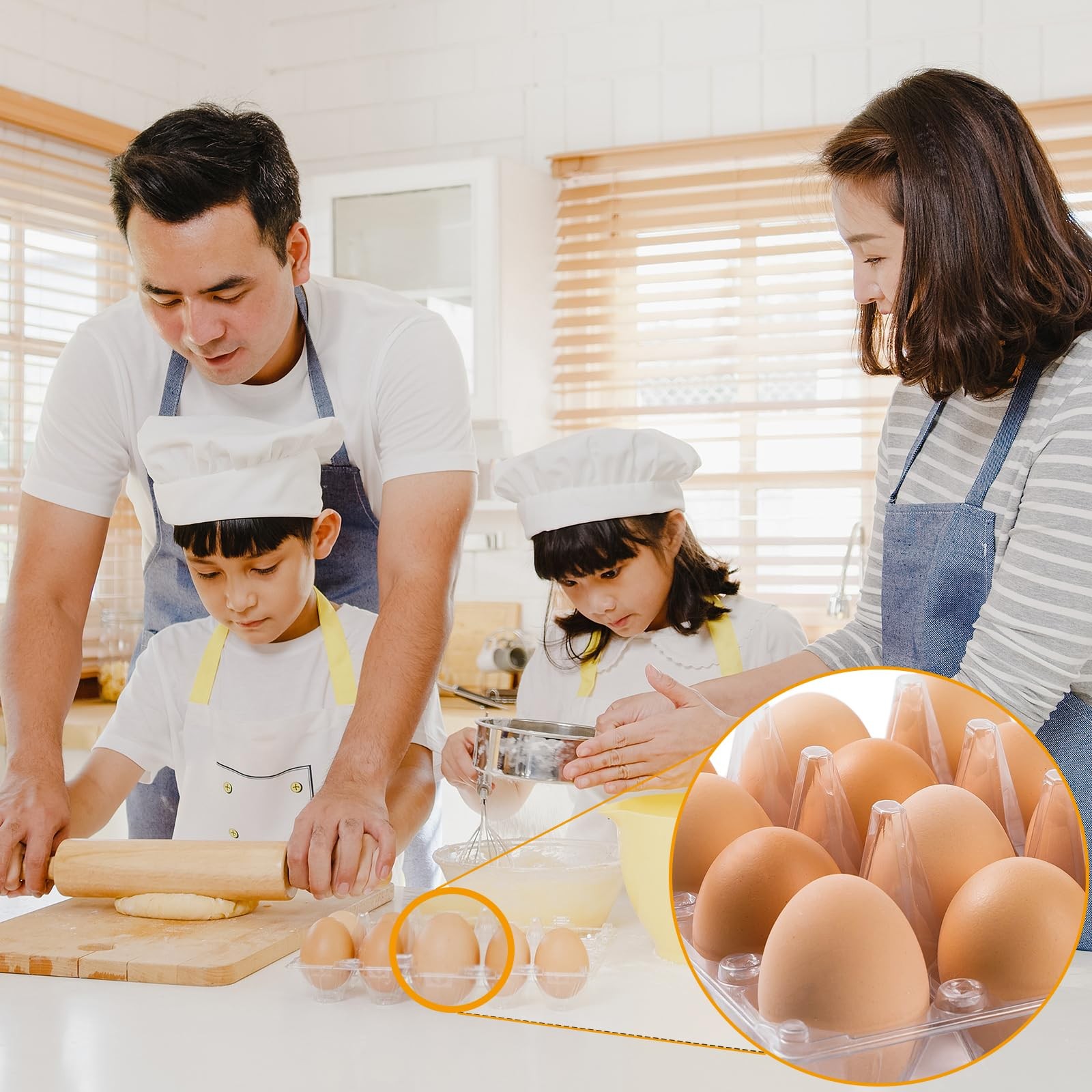 APOCHON 40PCS Plastic Egg Cartons 18 Count,Clear Egg Cartons Cheap