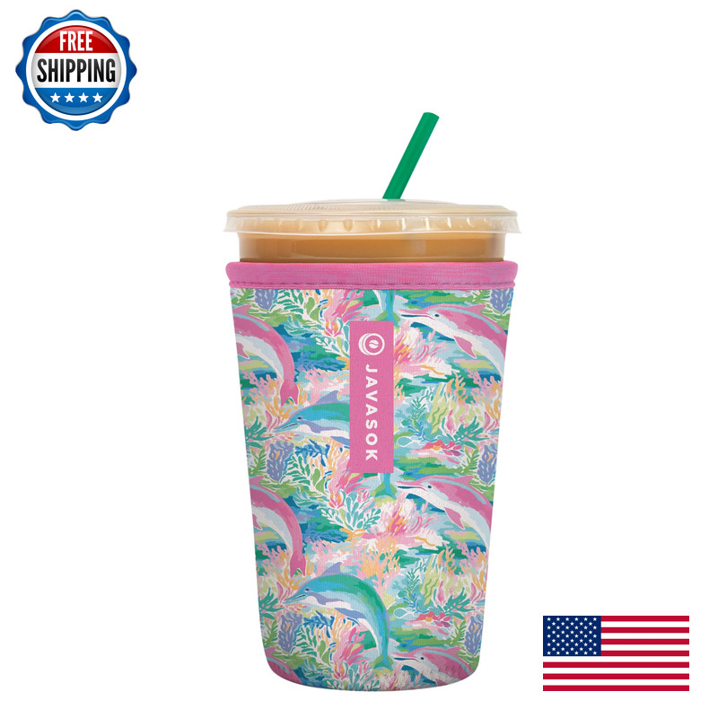 Sok It Javasok Iced Coffee Cold Soda Insulated Neoprene Cup Sleeve Dolphin Cove
