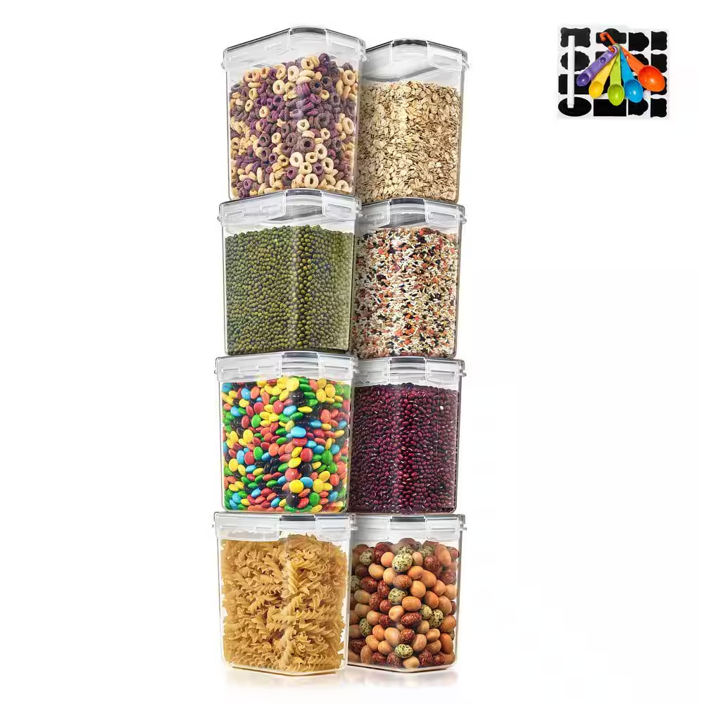Airtight Food Storage Containers with Locking Lids-8 Pack (1.6 L /54.10 Oz.) wit
