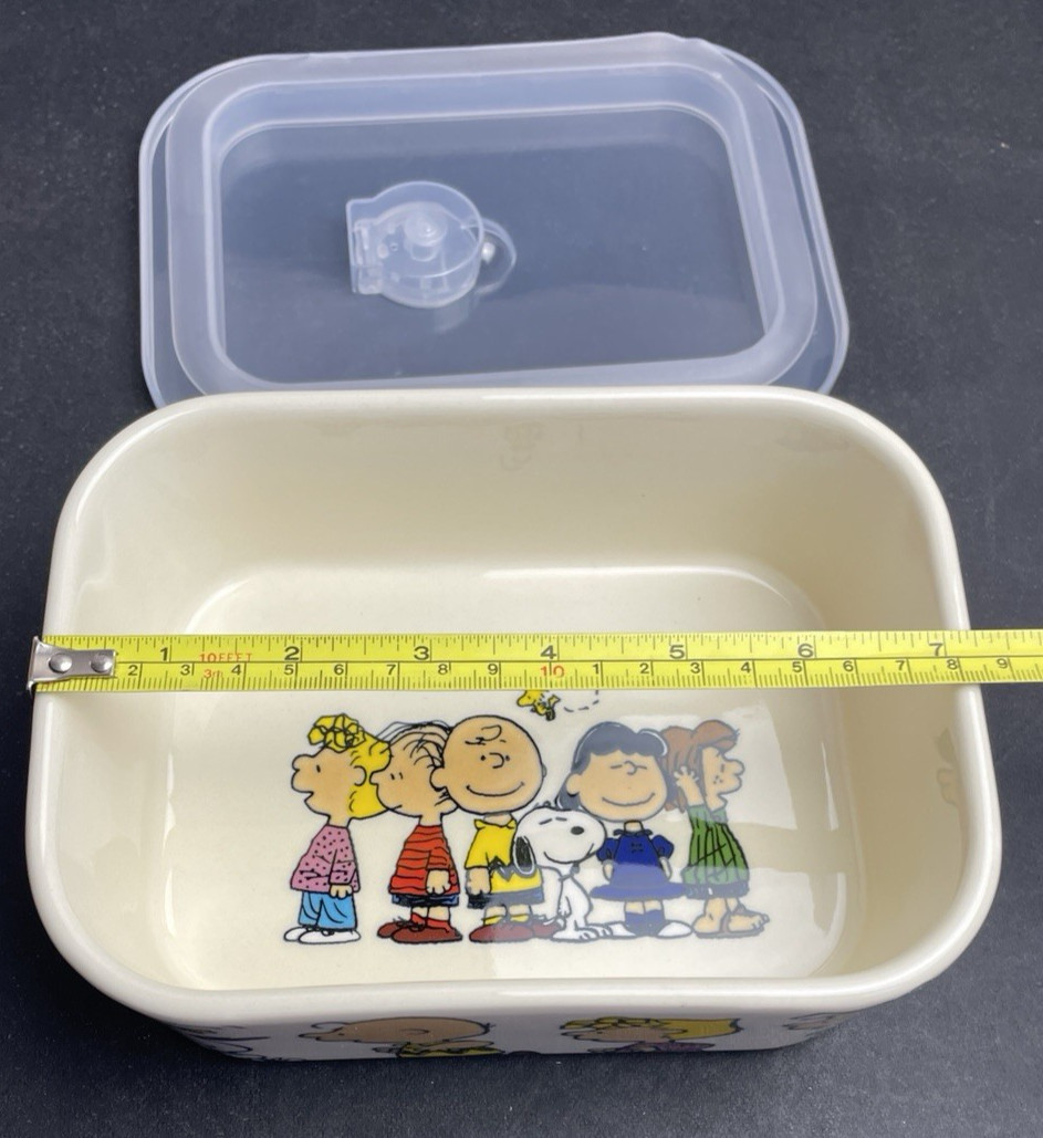 Snoopy & Peanuts Gang Container VENTED GIBSON Oven Safe 32 oz. 7″ x 5″ NEW