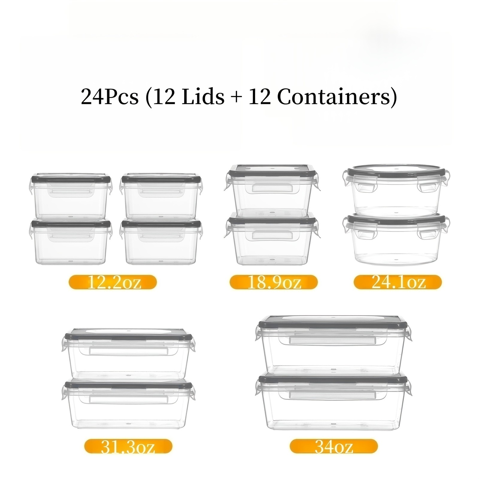 24/40/48pcs Food Storage Container, Fresh-Keeping Boxes