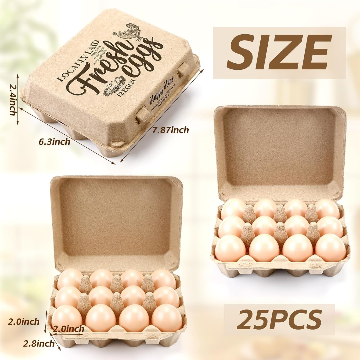 “ZHIGLMYD 25 or 60 Pack 12 Count Plastic Egg Cartons – Bulk Cheap Clear Reusable