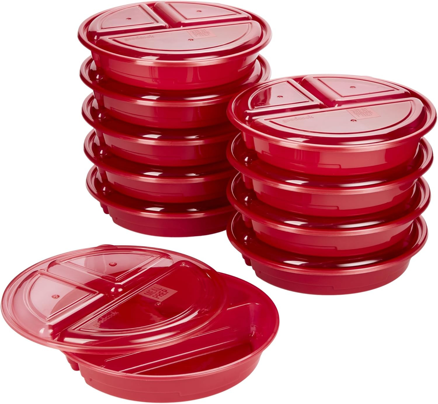 Goodcook Meal Prep Containers Set Microwave & Dishwasher-Safe round Food Organiz